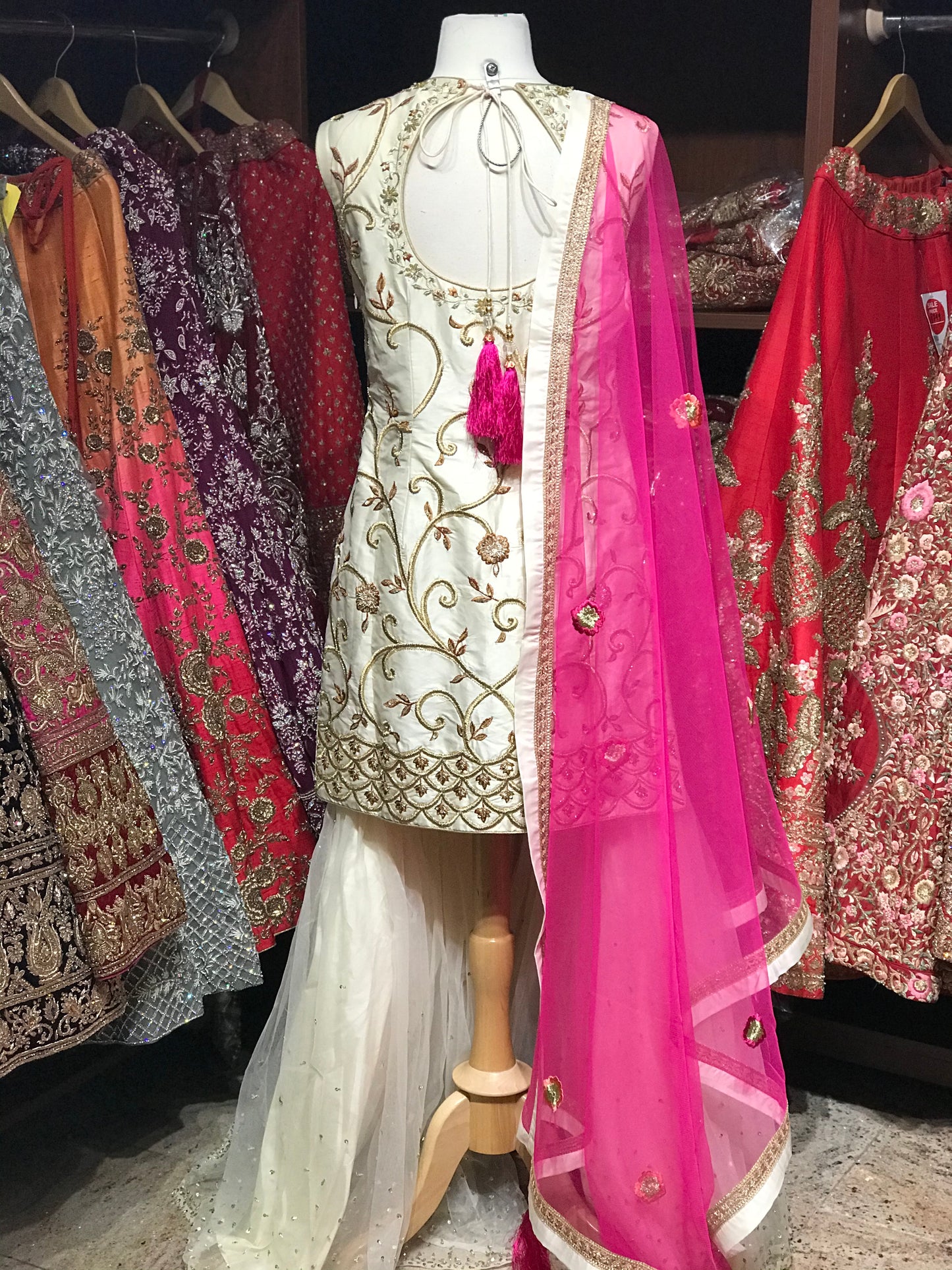 Ivory Pink Size 38 Bridal Gharara