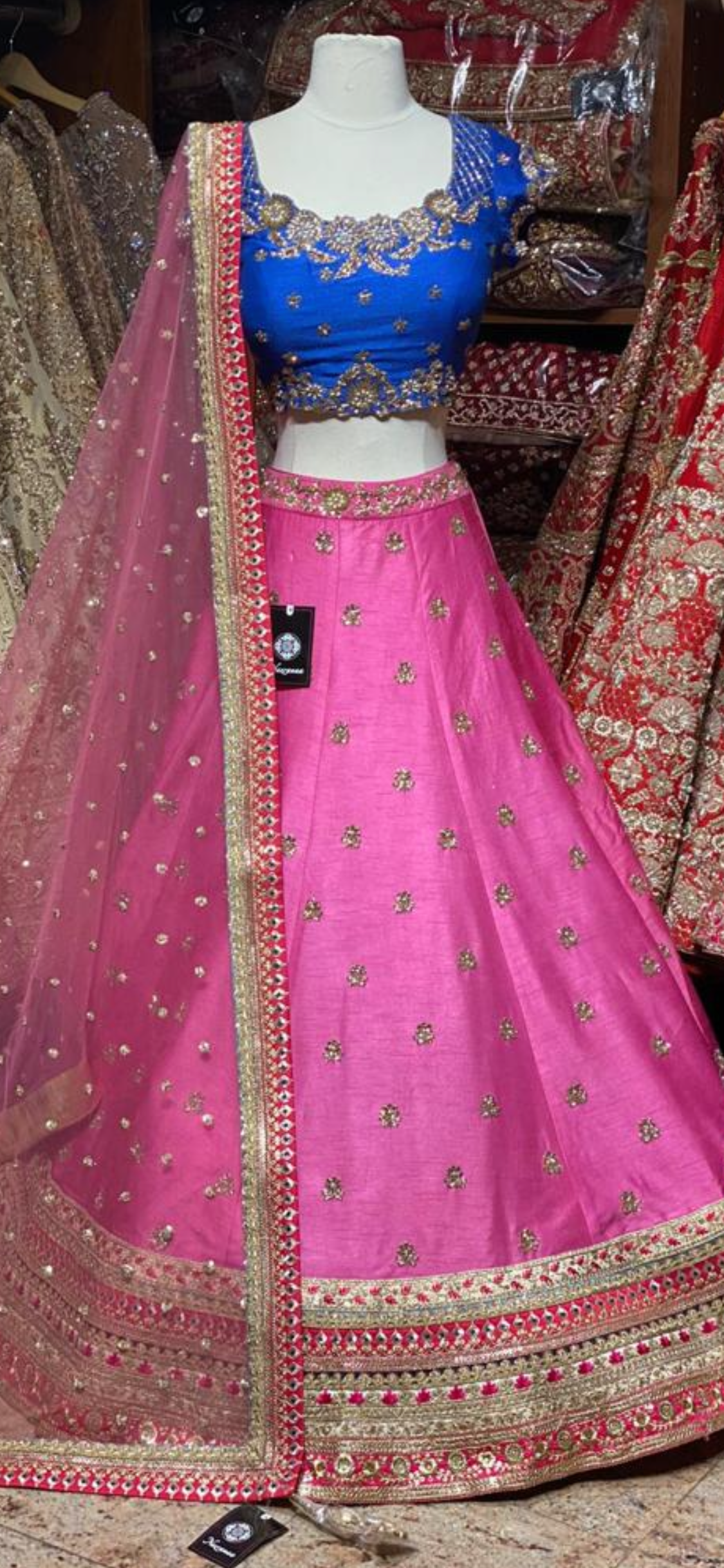 Fuchsia Pink Party Wear Lehenga PWL-032