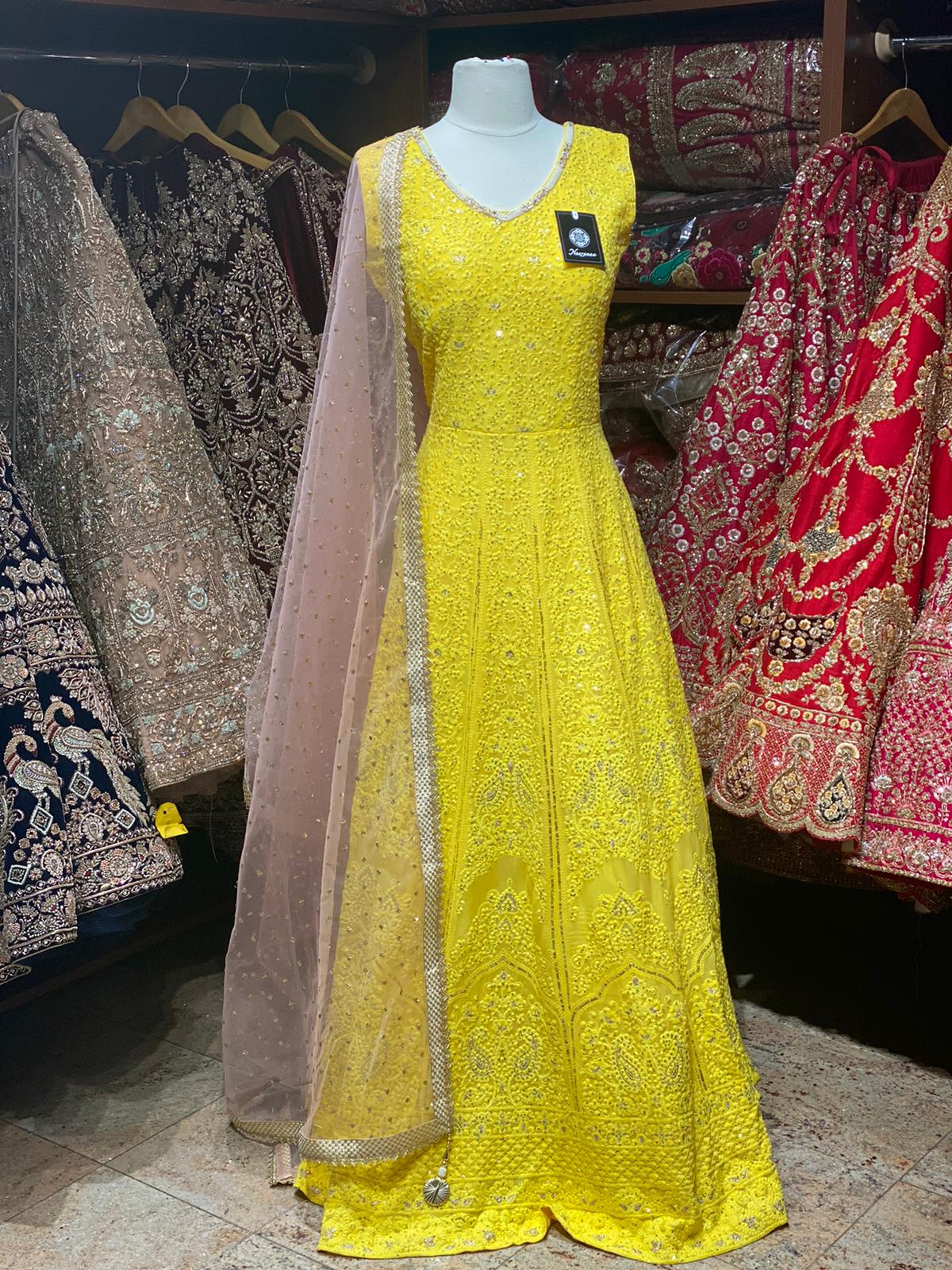 Canary Yellow Anarkali PWA-026