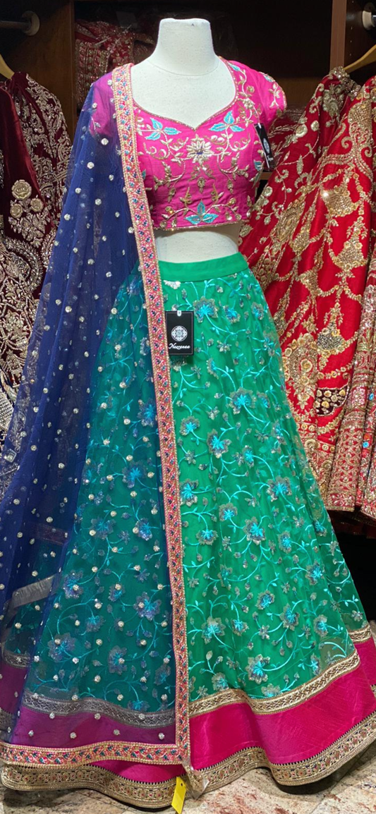 Aquamarian Green Party Wear Lehenga PWL-114