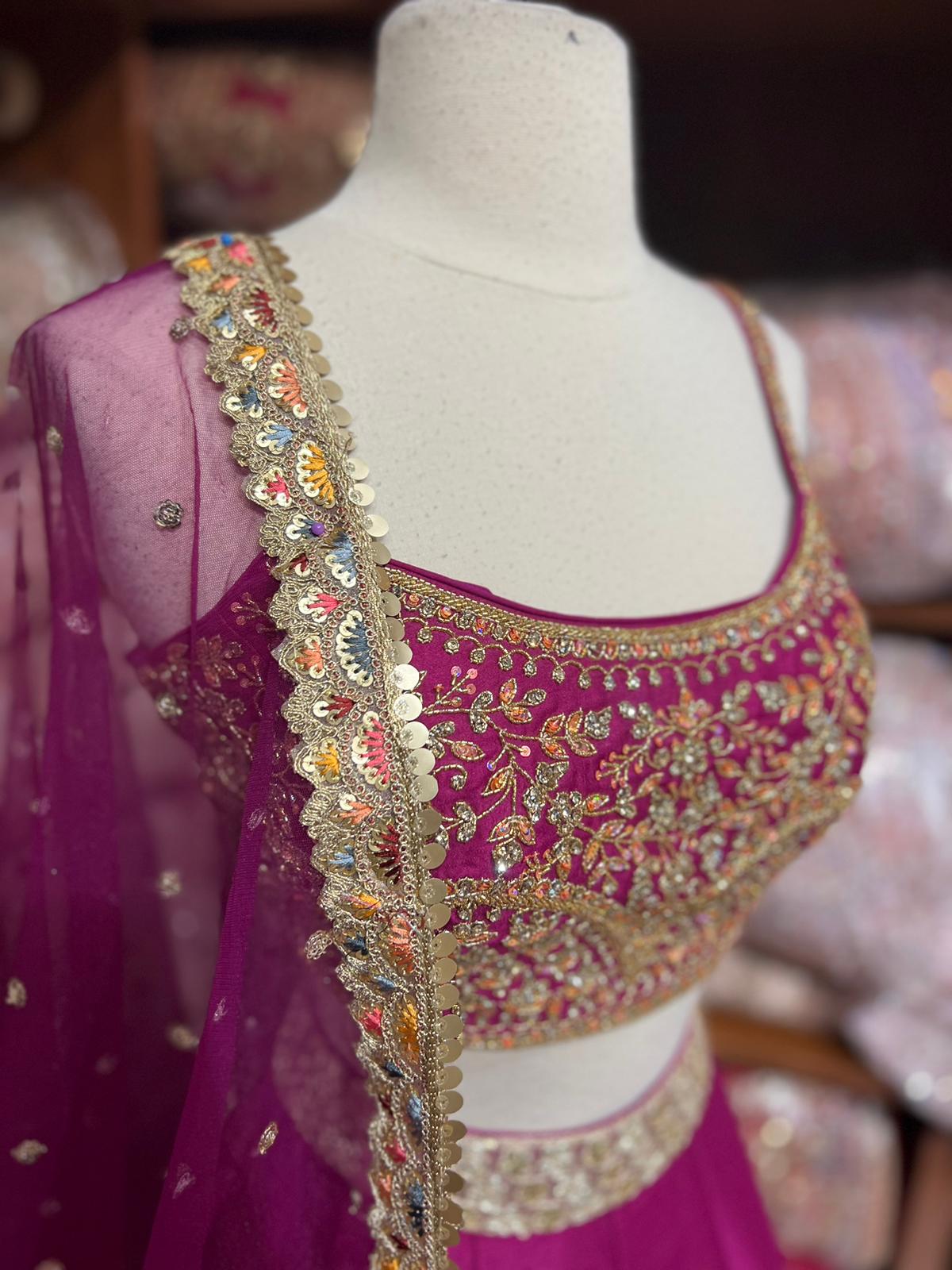 Wild Strawberry Pink Bridesmaids Lehenga BML-038