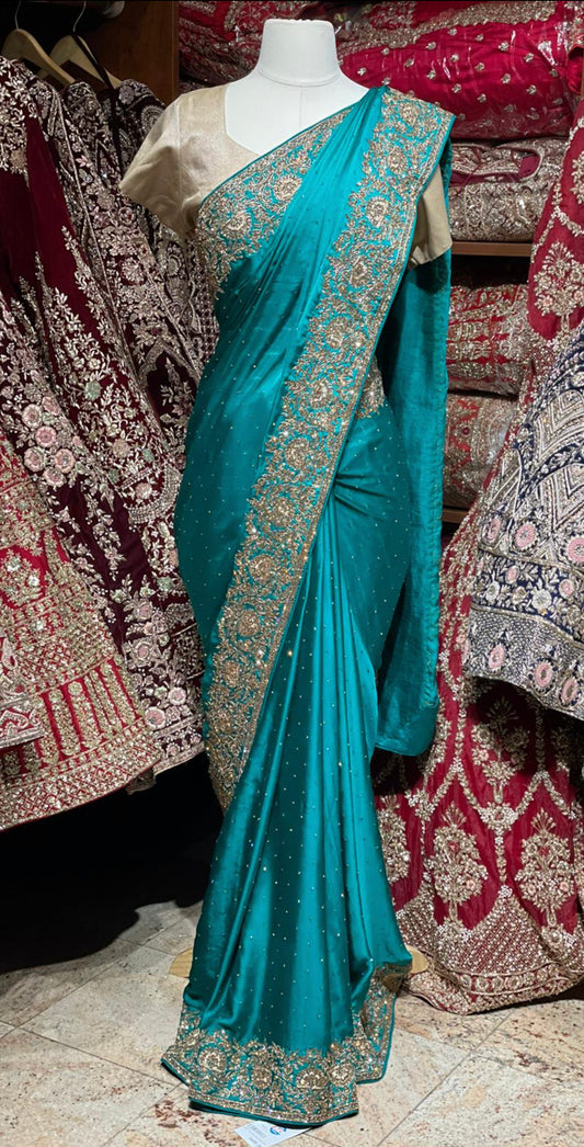 Teal Green Saree PWS-175