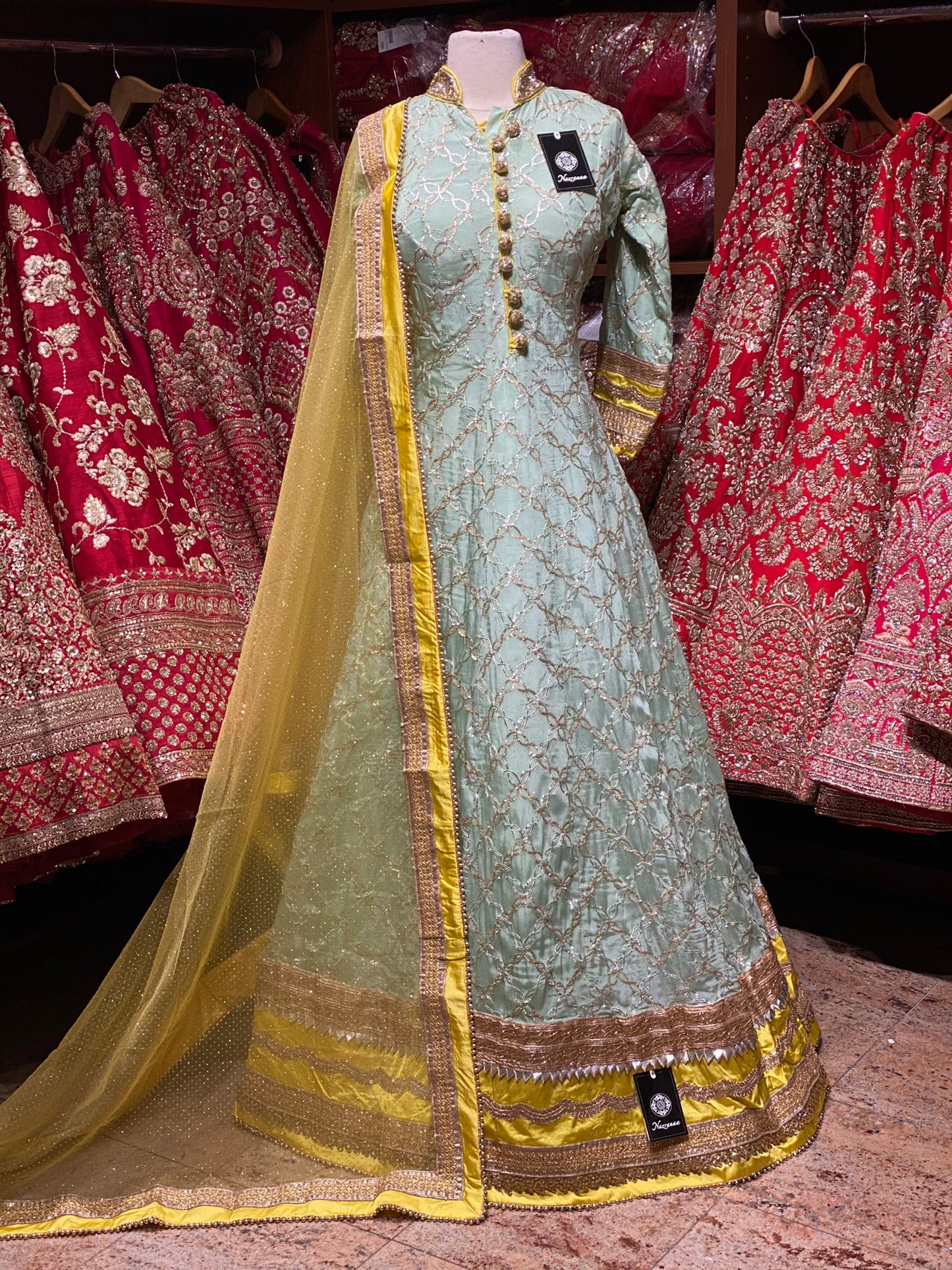 Sage Green Anarkali PWA-035