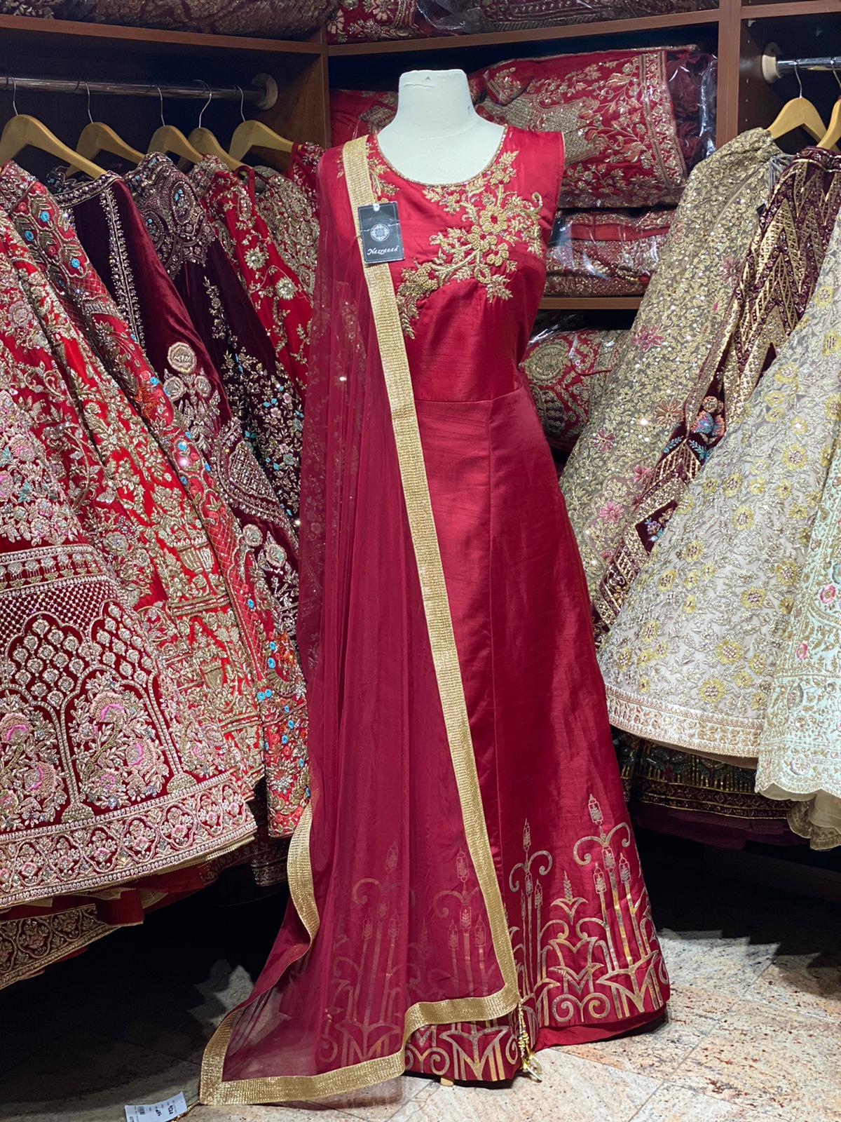 Crimson Red Anarkali PWA-083