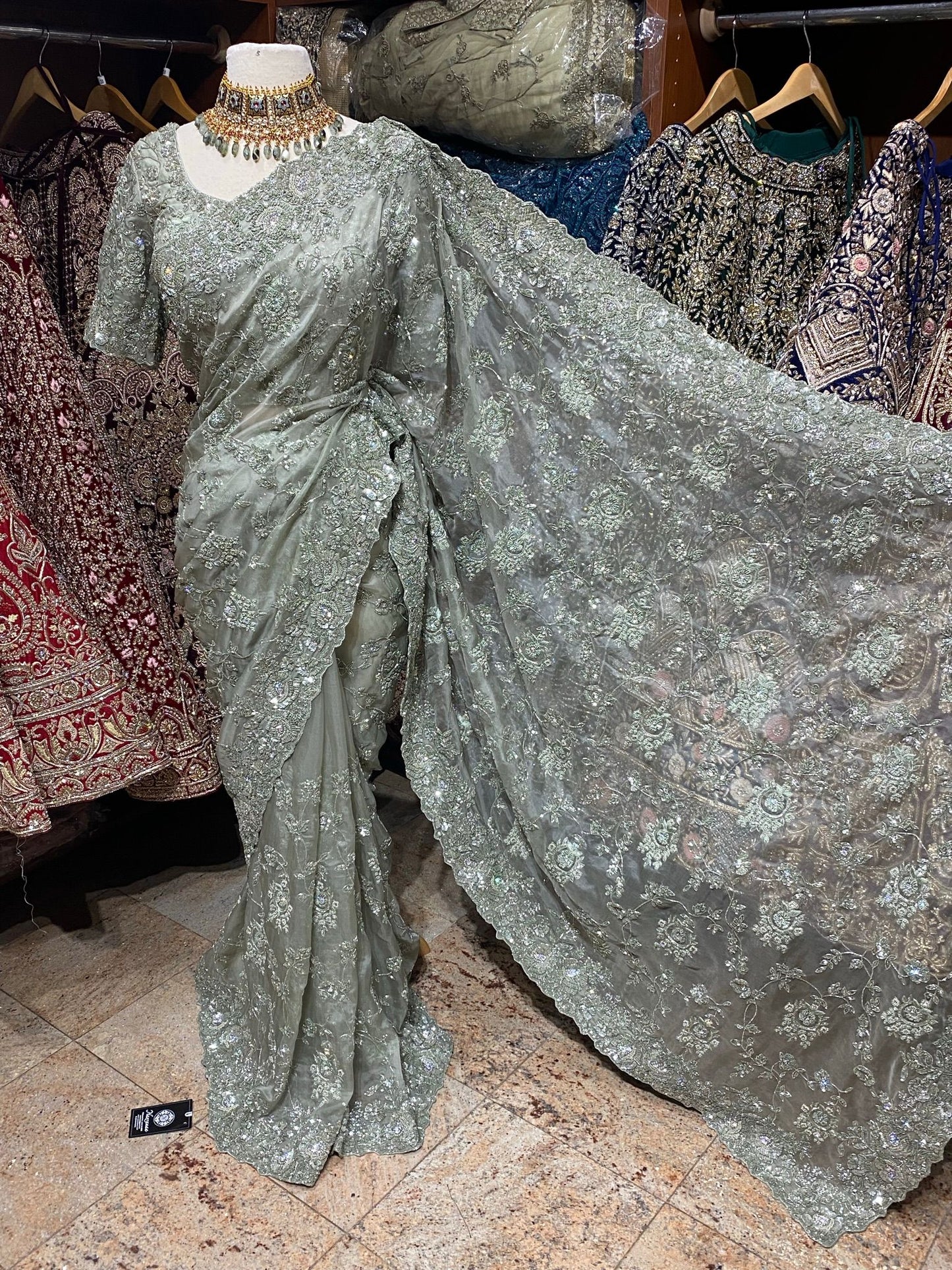 Sage Green Saree PWS-172