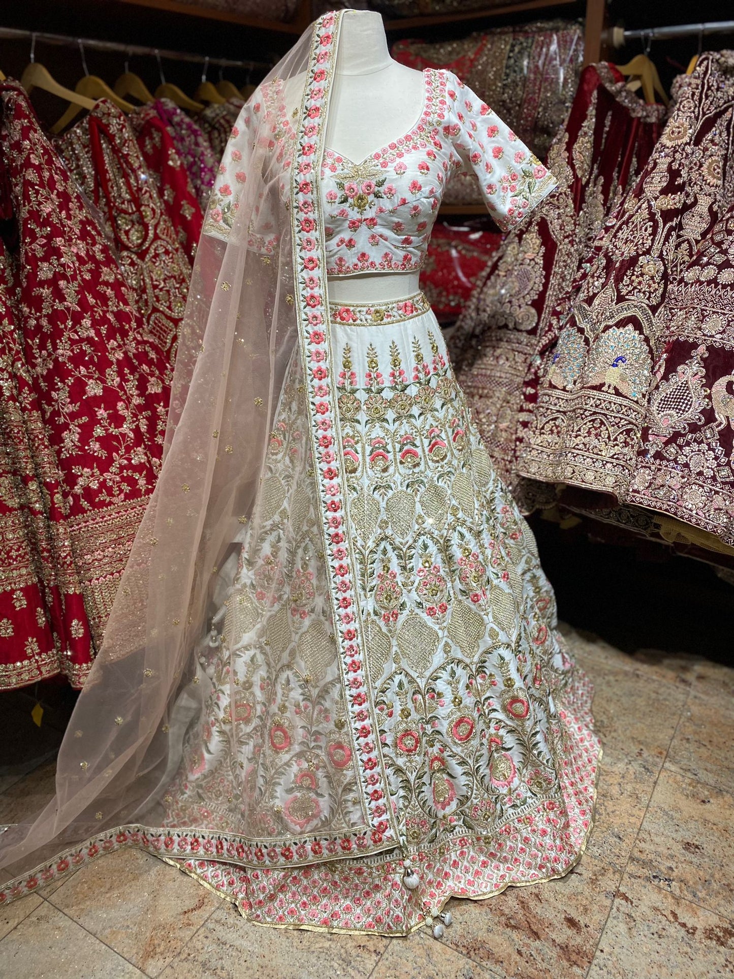 Jasmine White Luxury Collection Bridal Wear Lehenga PWL-295