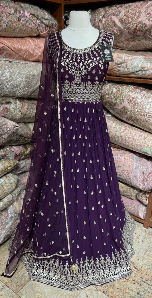 Byzantium Purple Anarkali PWA-141