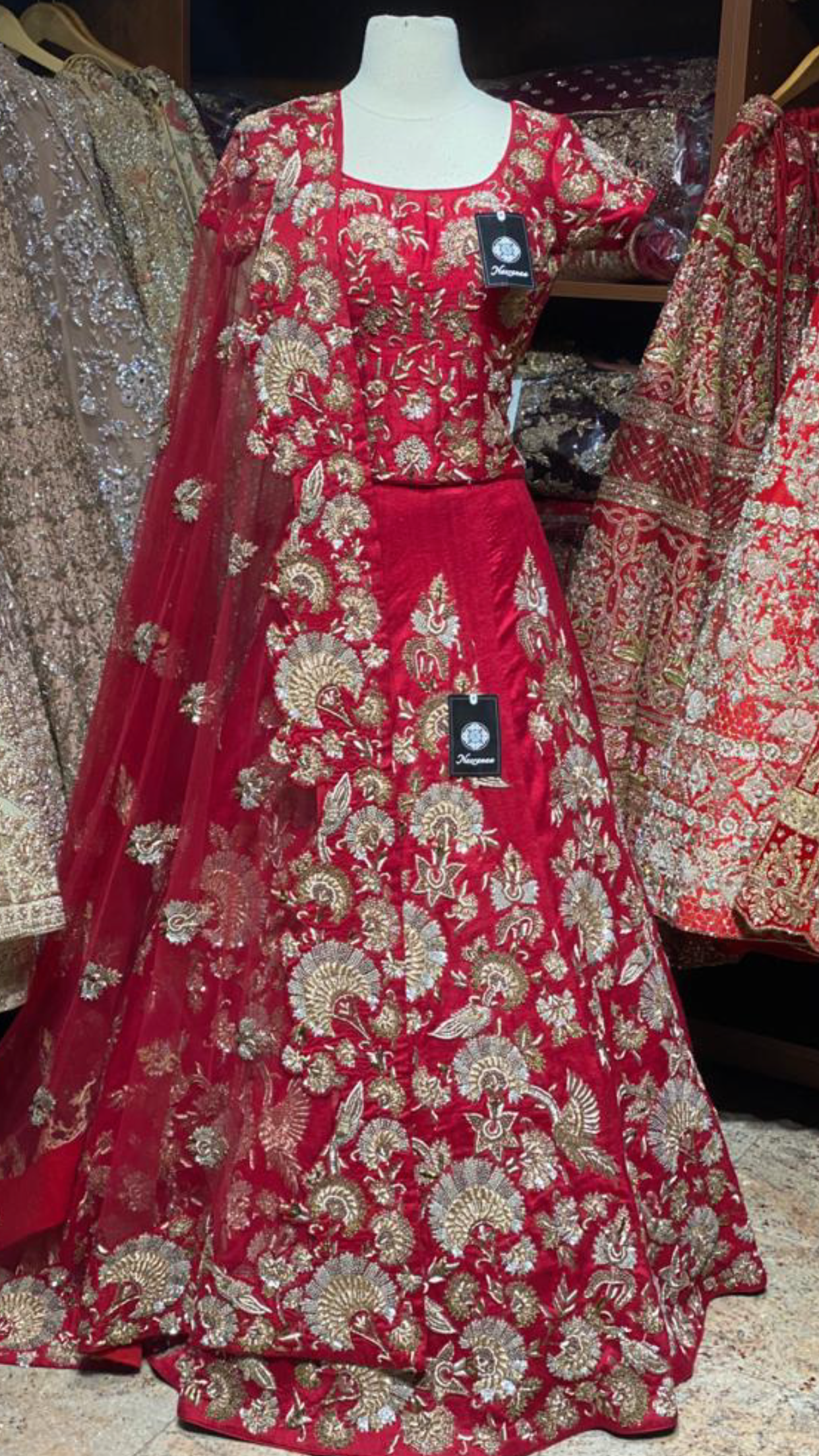 Red Size 38 Bridal Lehenga