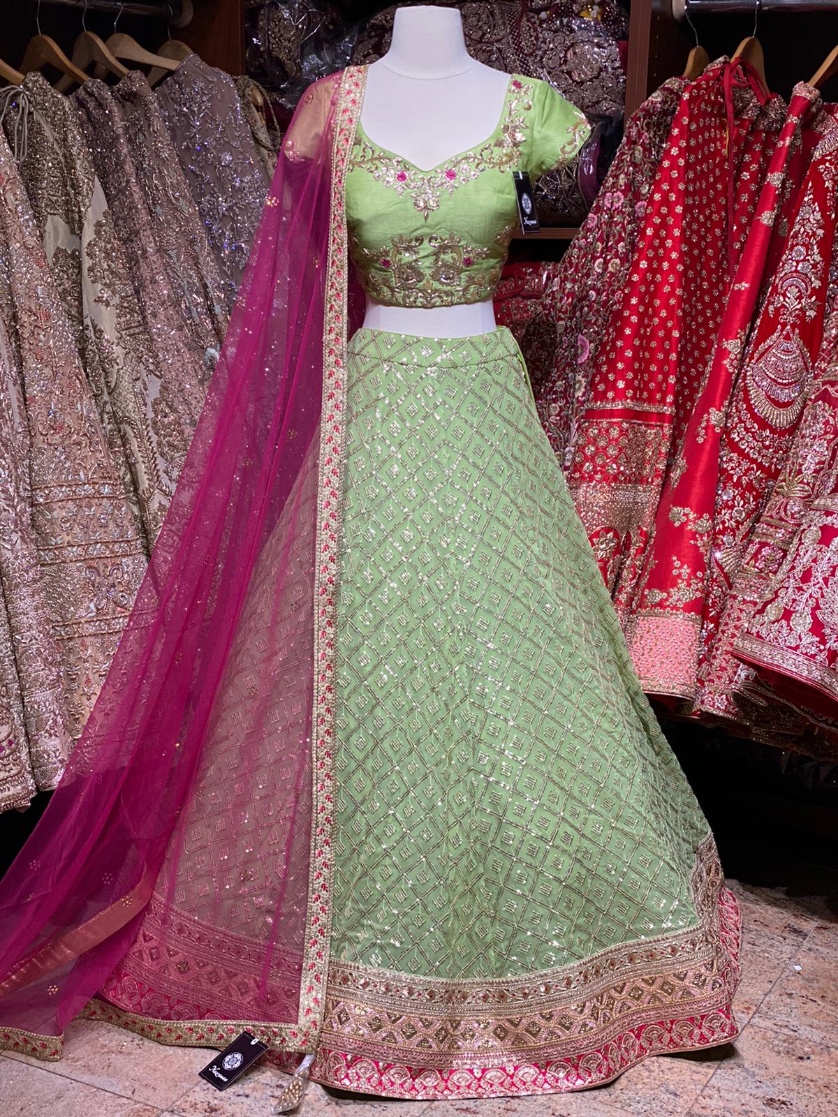 Shamrock Green Party Wear Lehenga PWL-022