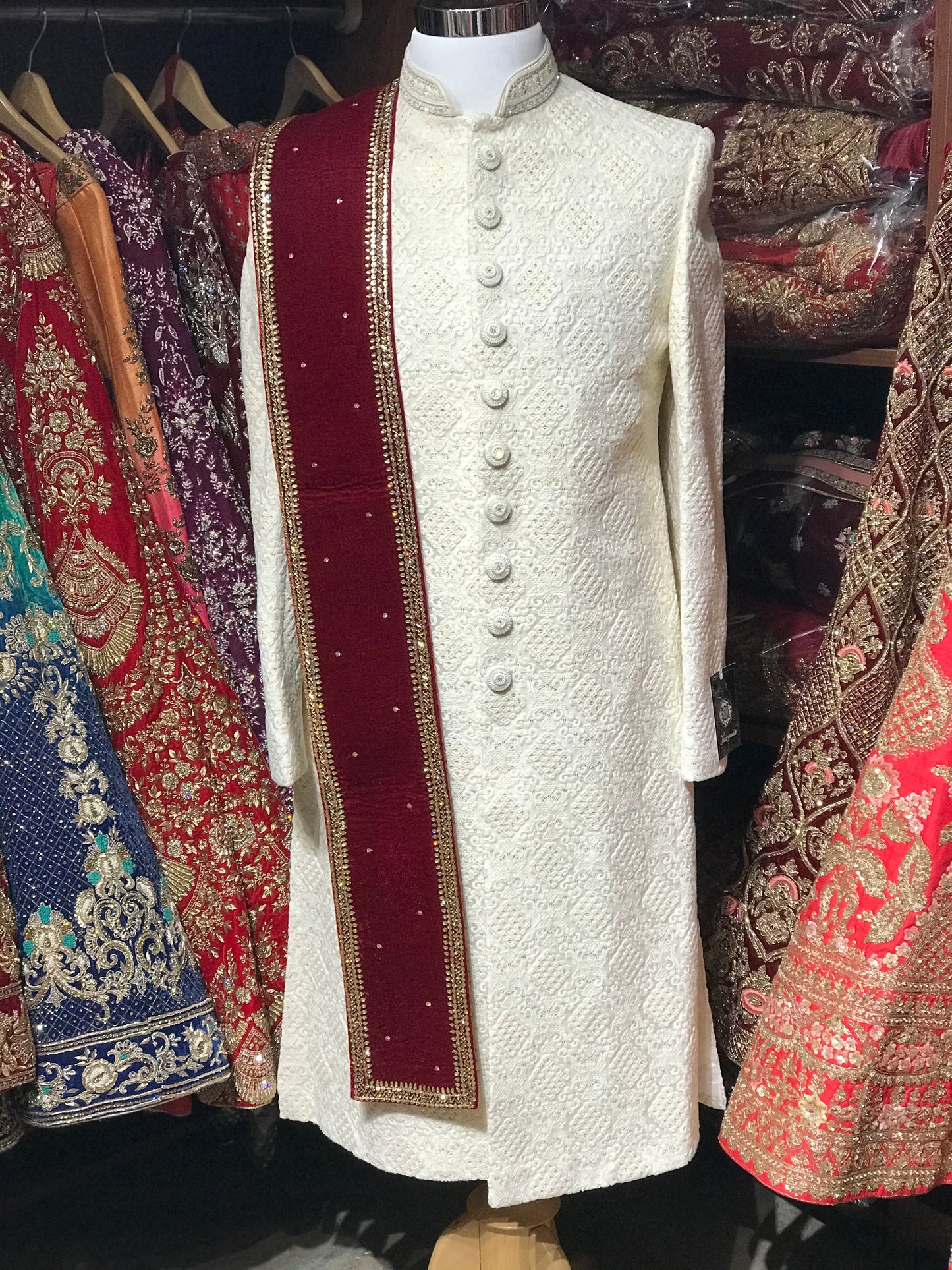 Ivory Lucknowi Sherwani