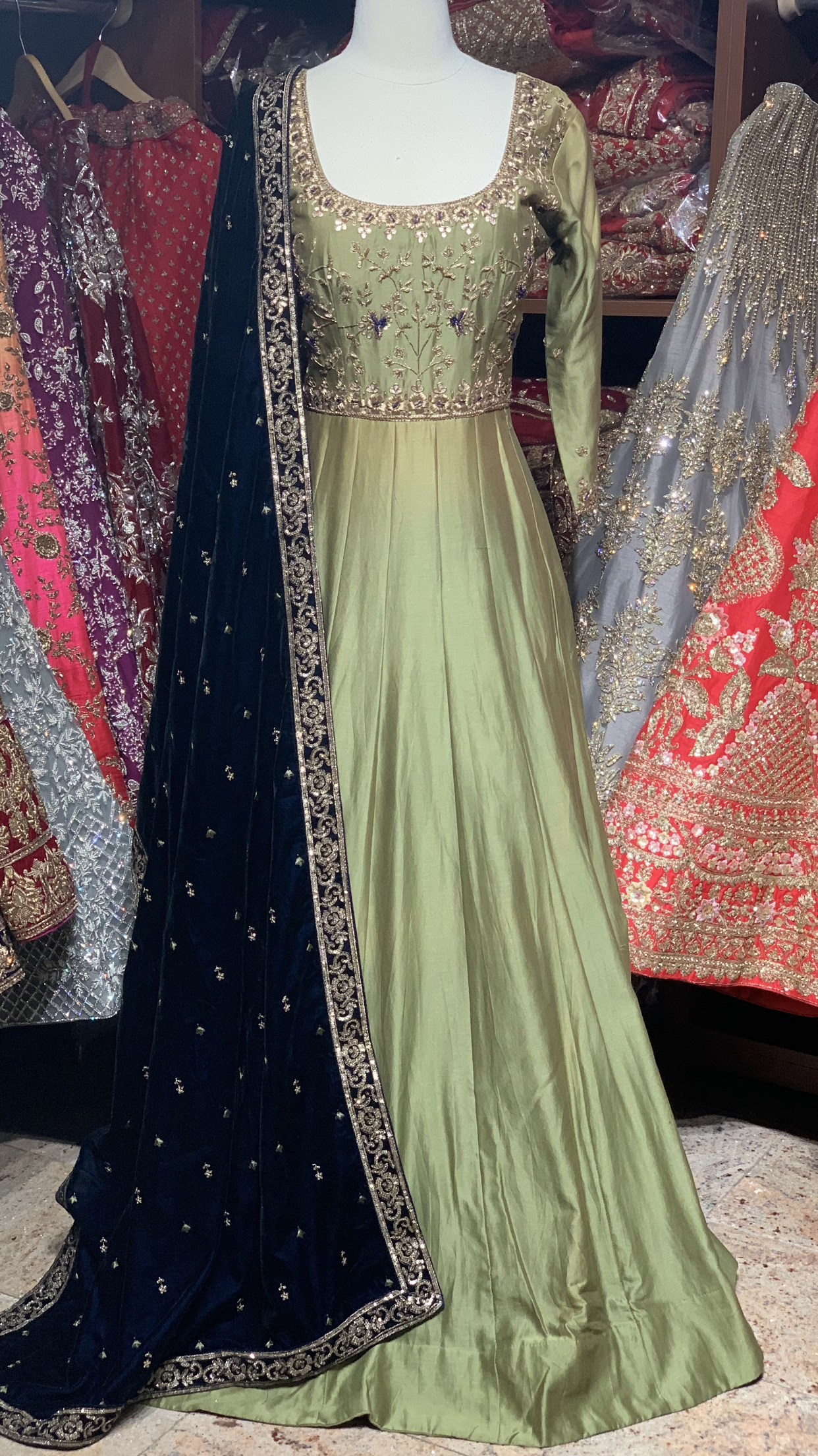 Green Navy Size 38 Anarkali