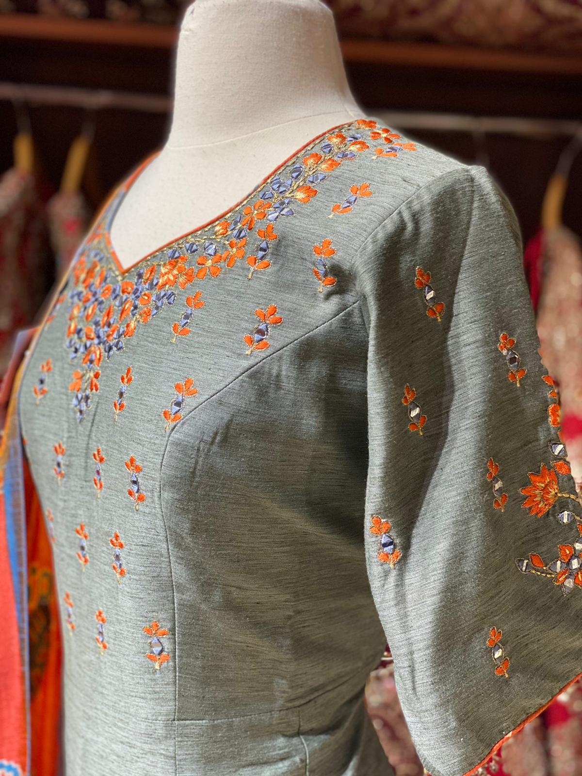 Slate Grey XXL Anarkali PWA-002