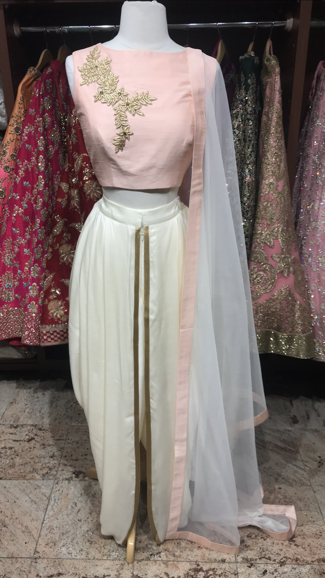 Blush Ivory Bridesmaids Dhoti Suit