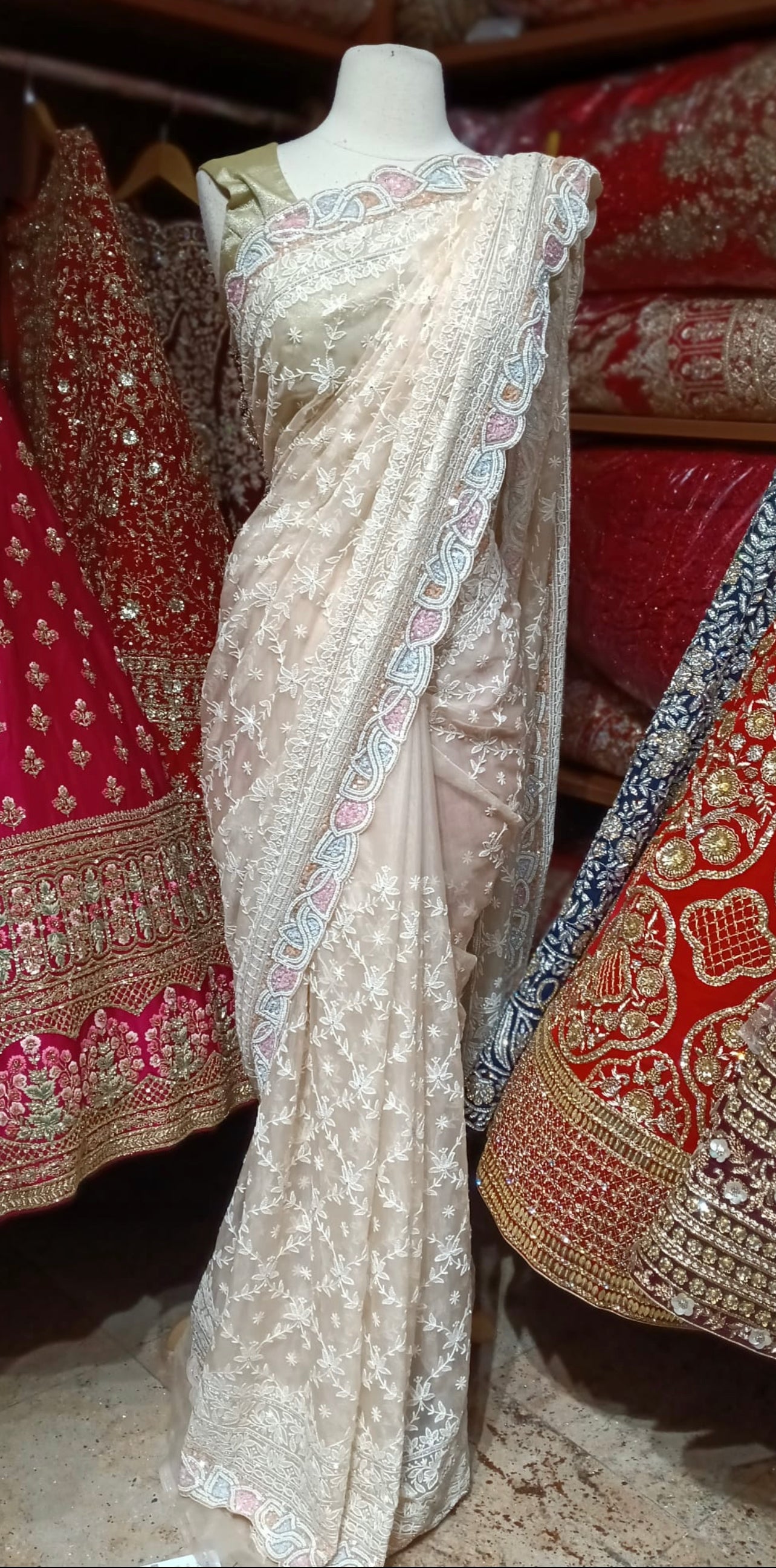 Light Peach Saree PWS-161