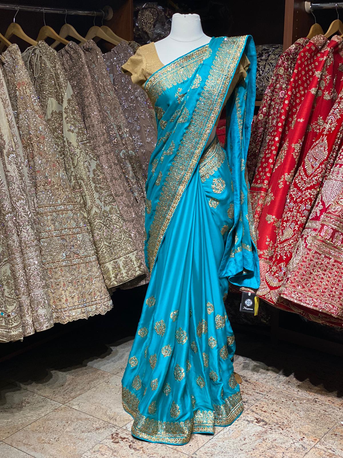 Maya Blue Blended Crepe Saree PWS -023