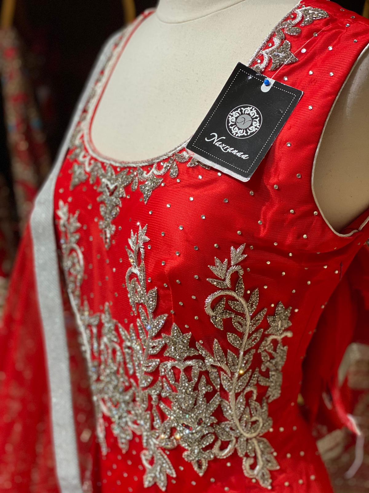 Crimson Red Anarkali PWA-072