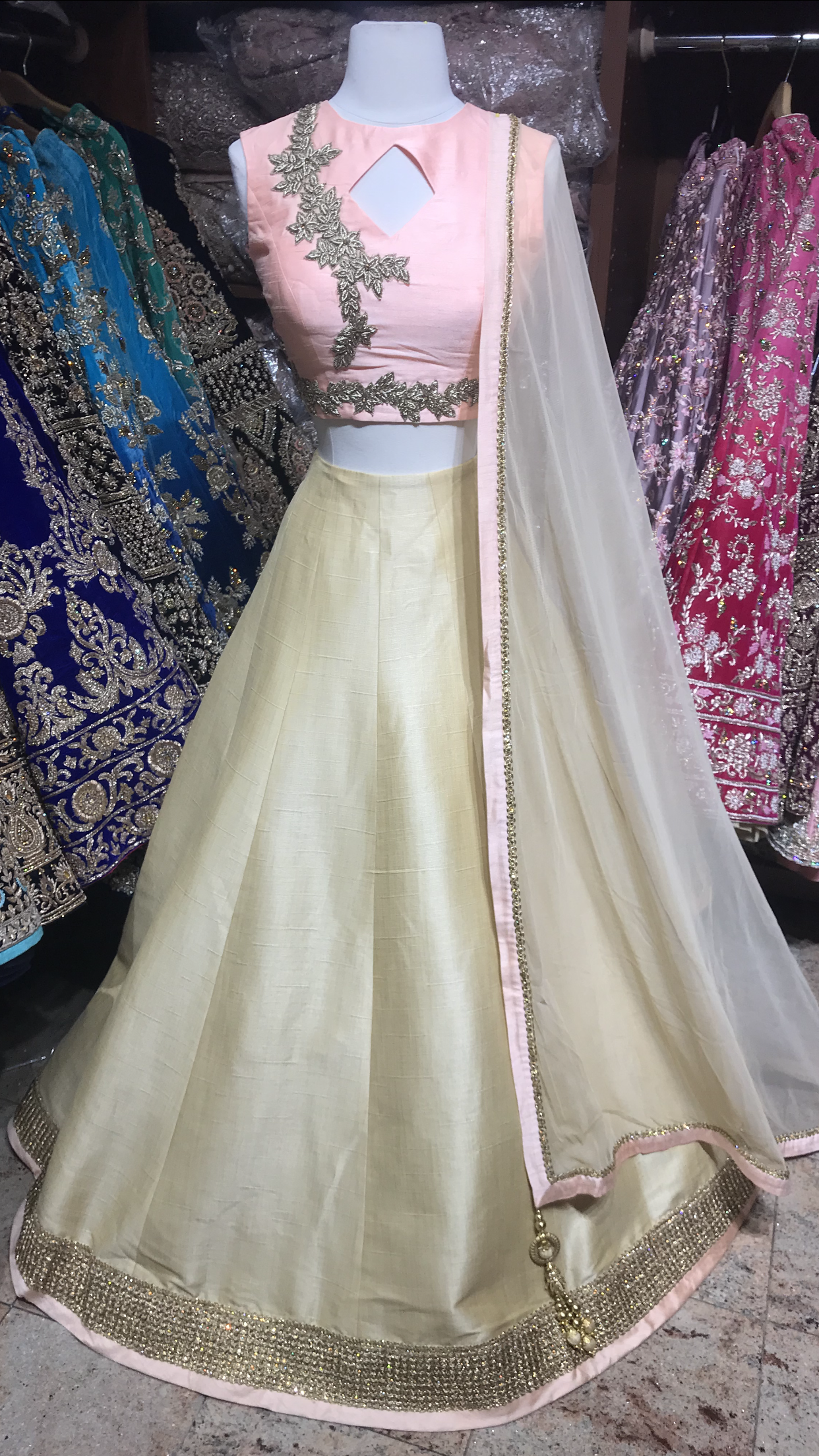 Blush Gold Bridesmaid's Lehenga