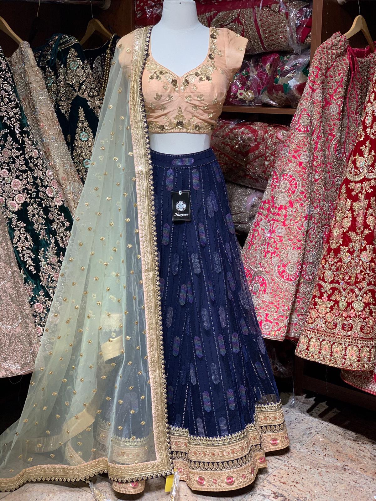 Space Blue Party Wear Lehenga PWL-082