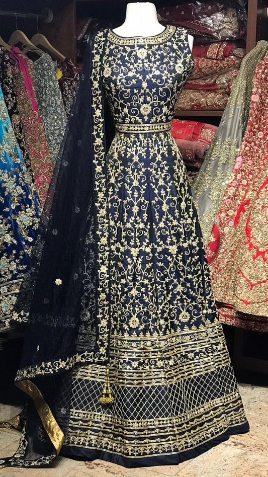 The Gloomy Blue Lehenga-PW42