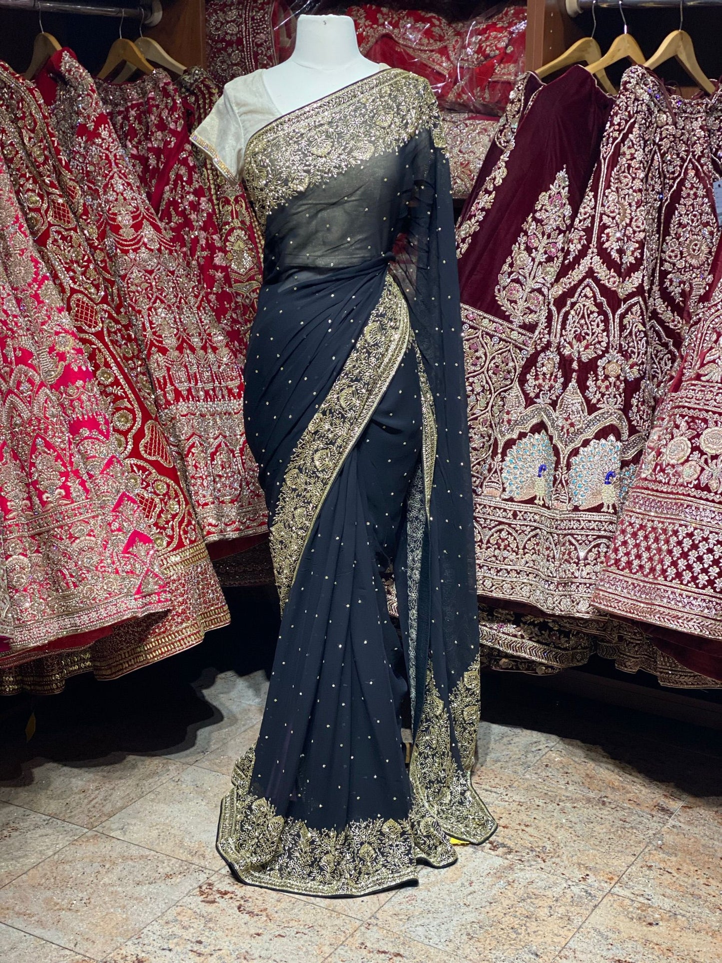 Onyx Black Saree PWS-123