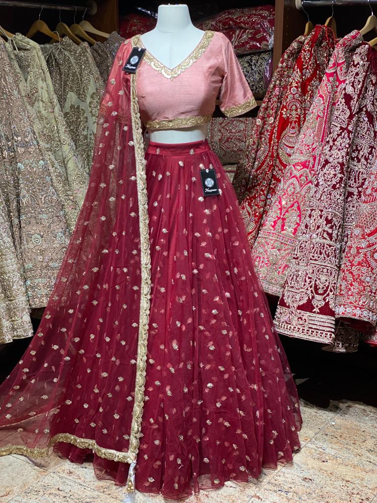 Crimson Red Bridesmaids Lehenga BML-002