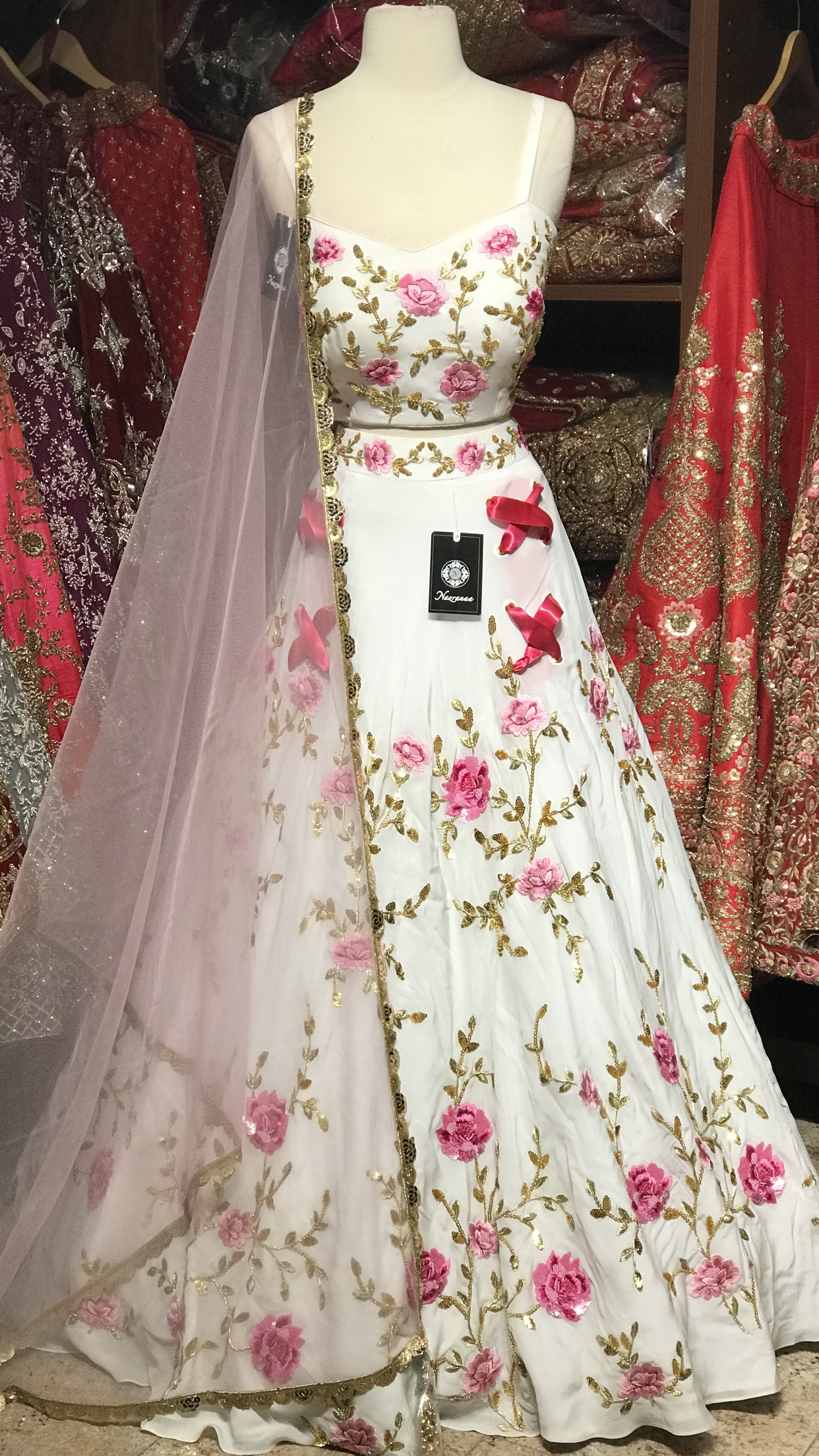 White Pink Size 38 Lehenga