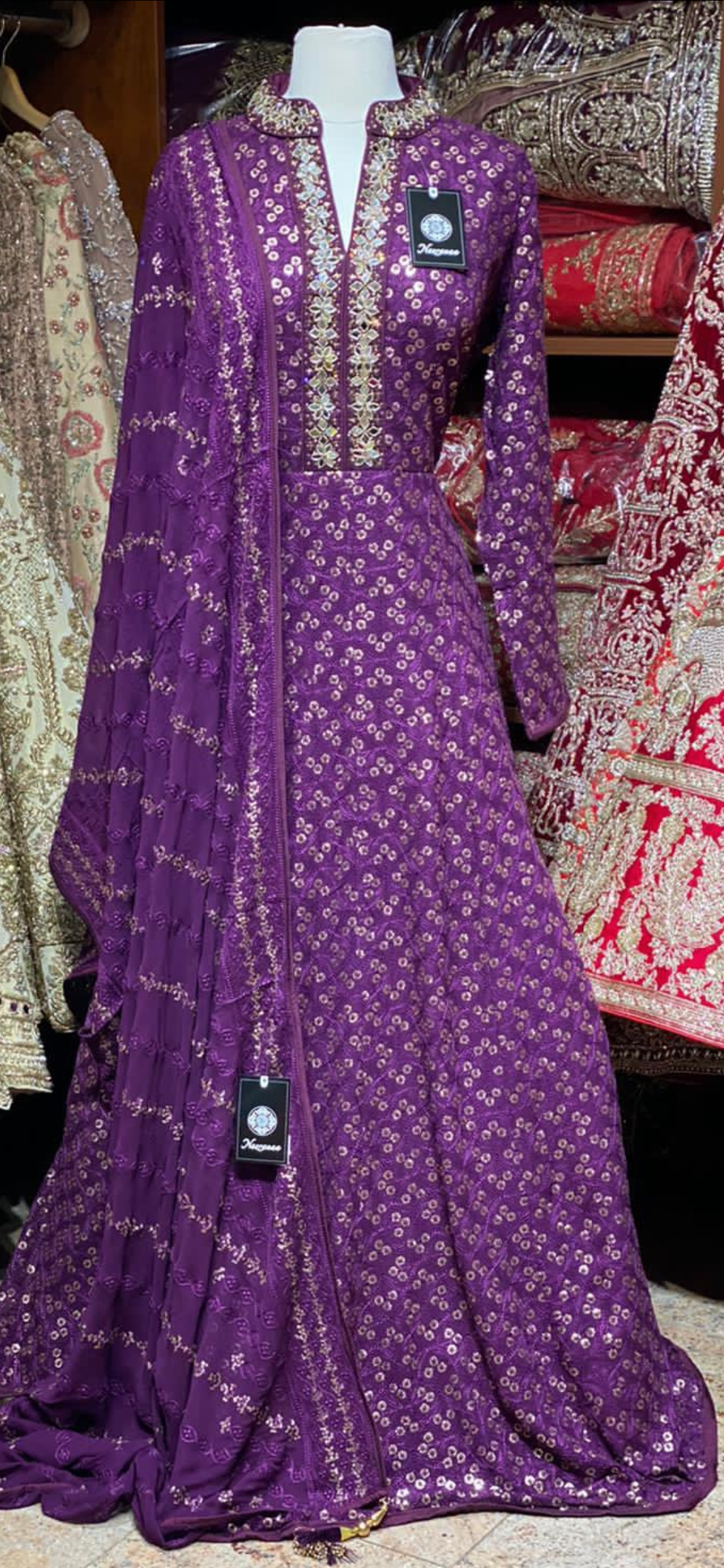 Violet Purple XXL Anarkali PWA-017