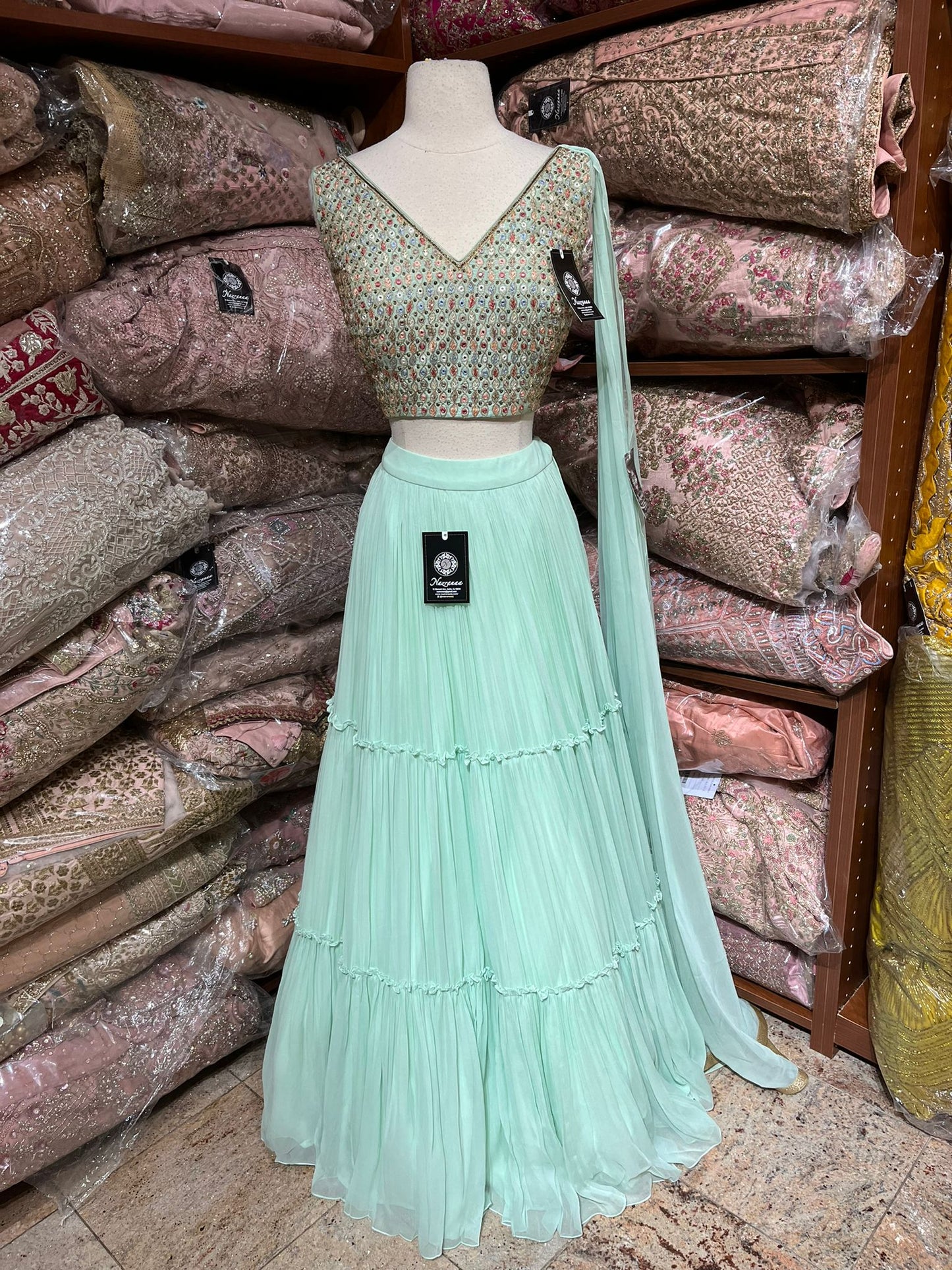 Turquoise Green New Era Party Wear Collection PWL-641