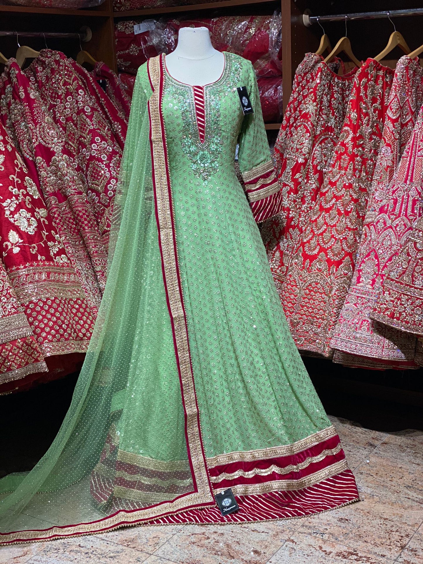 Aquamarine Green Anarkali PWA-036