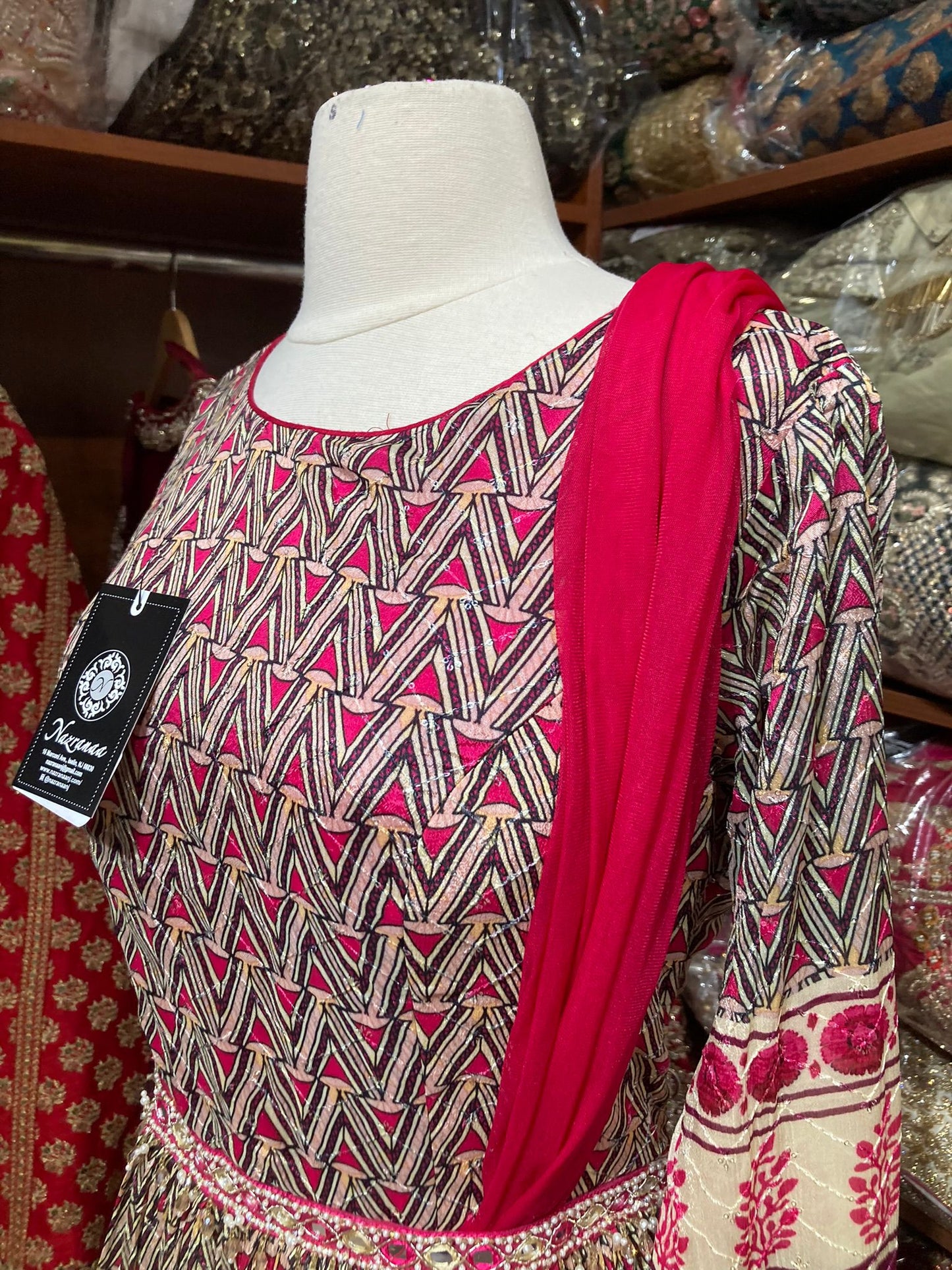 Printed Pink Anarkali PWA-120