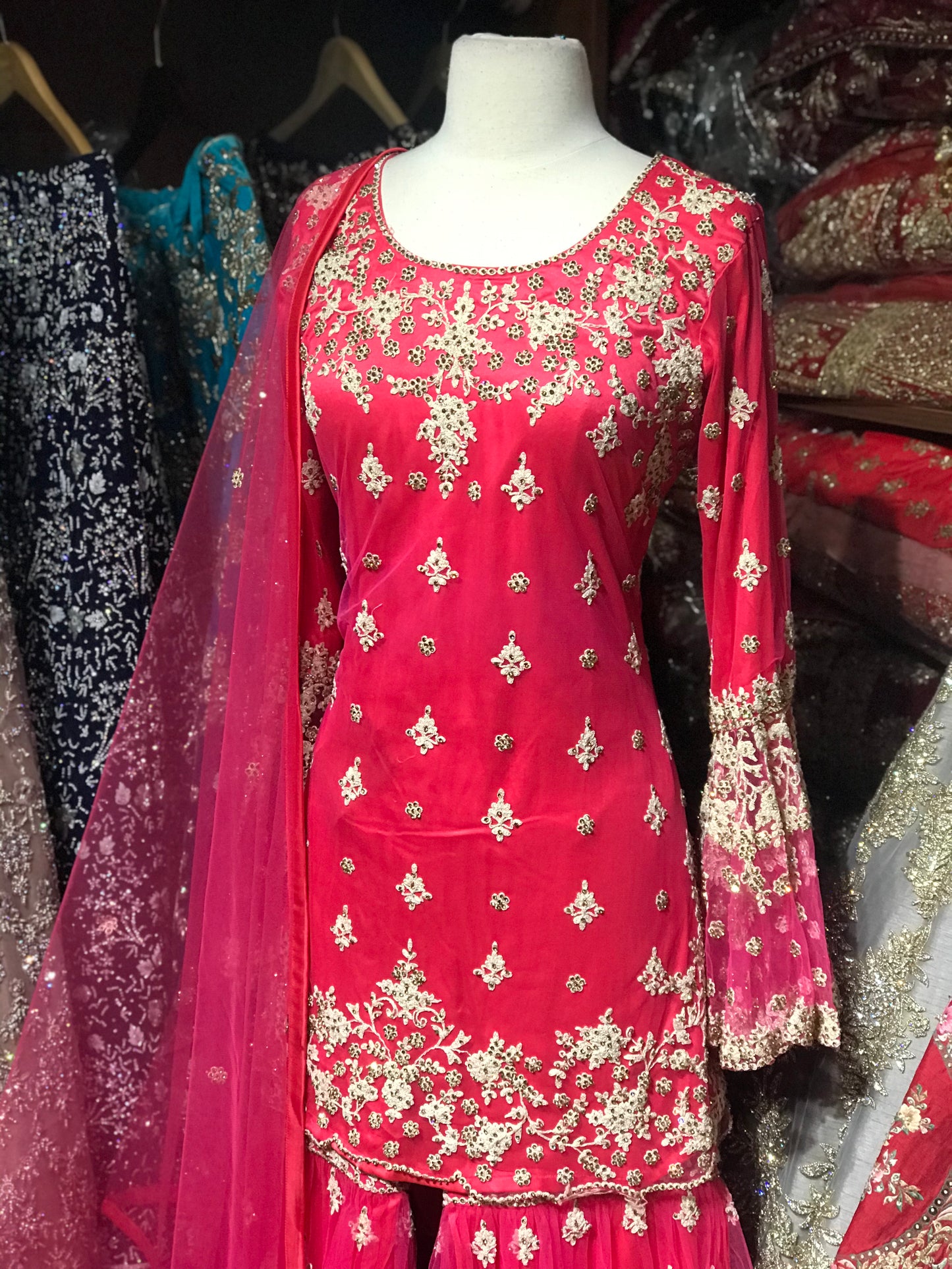 Coral Pink Size 42 Gharara