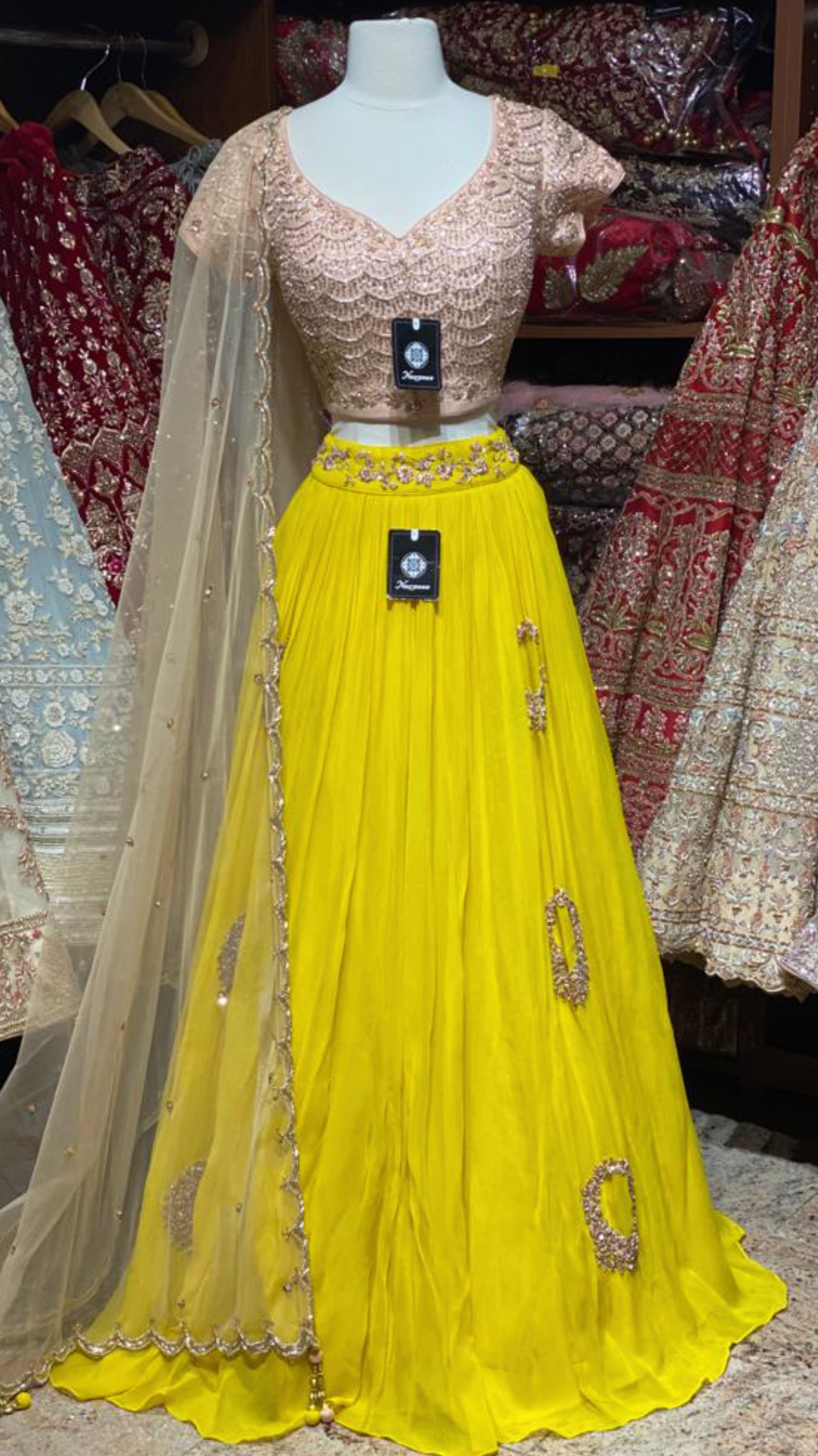 Yellow Blush Size 40 Georgette Lehenga