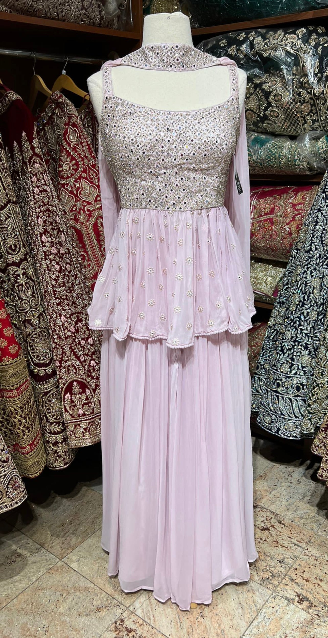 Powder Pink Party Wear Suit Collection PWS-165