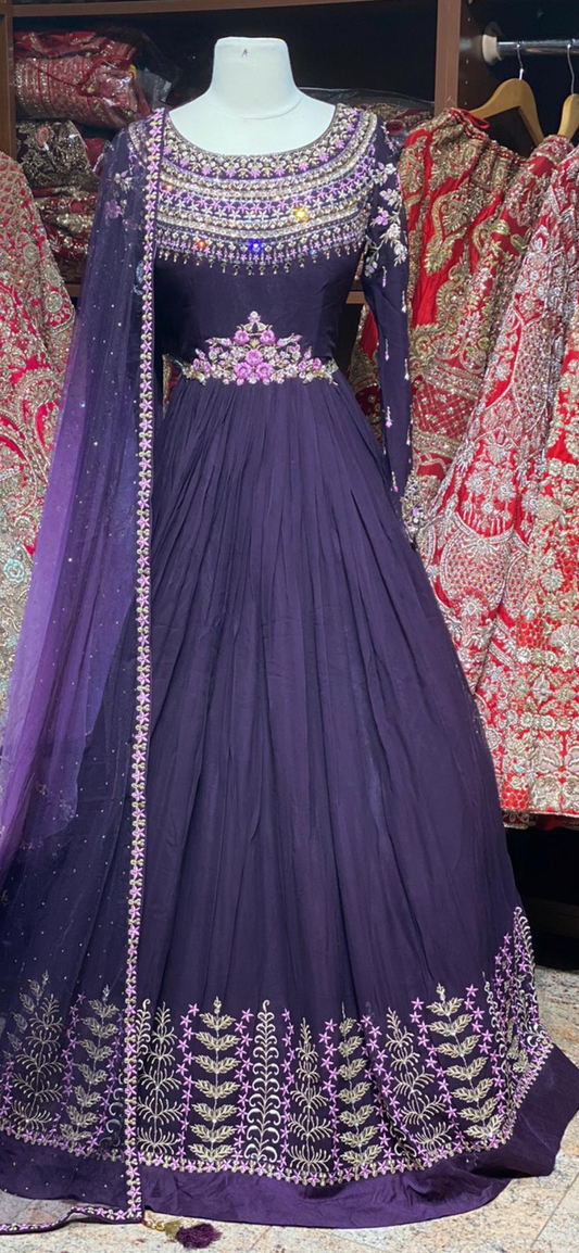 Purple Size 38 Anarkali