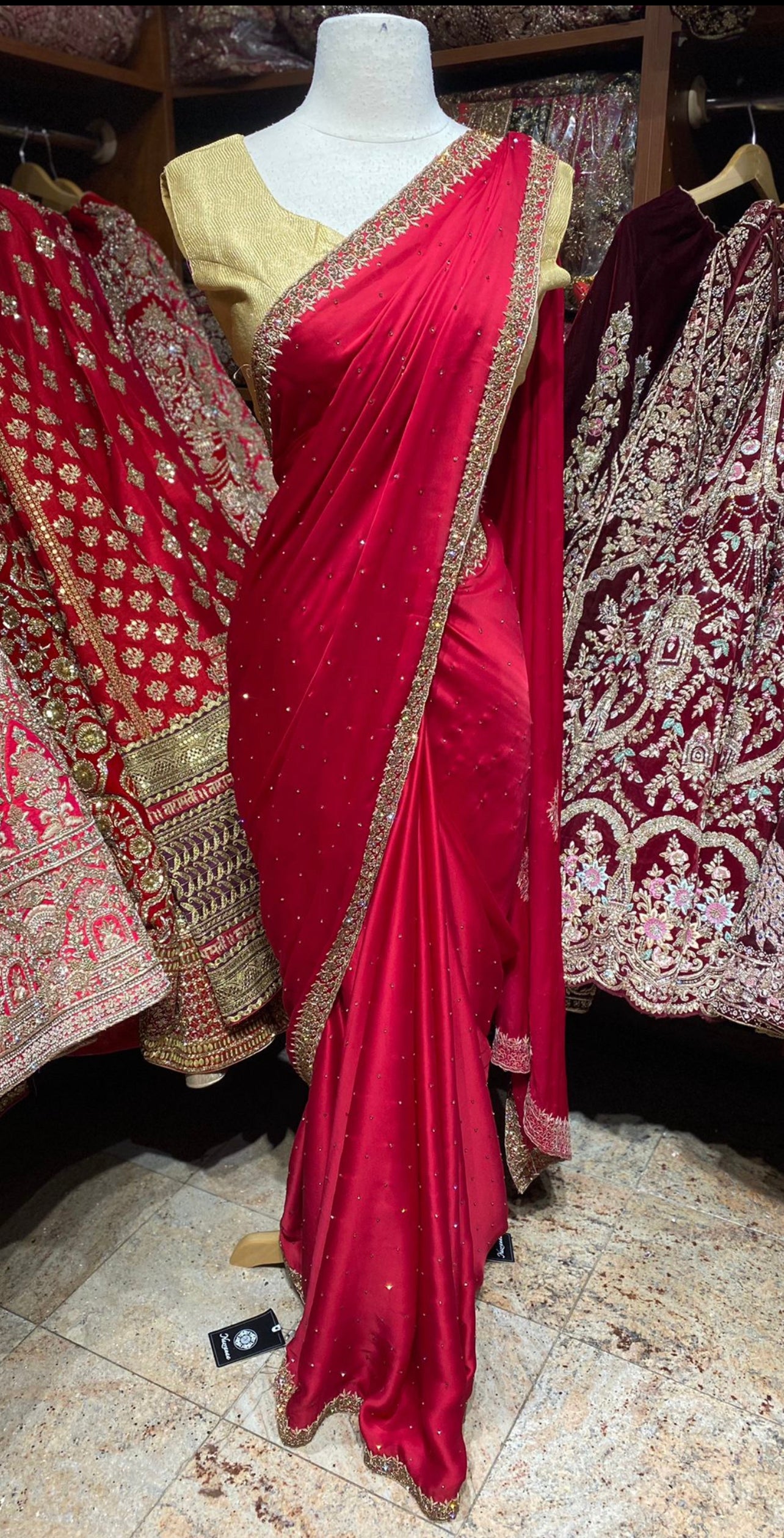 Ruby Red Saree PWS-128