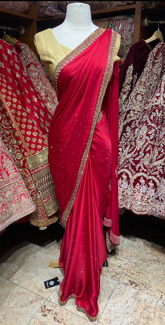 Ruby Red Saree PWS-128