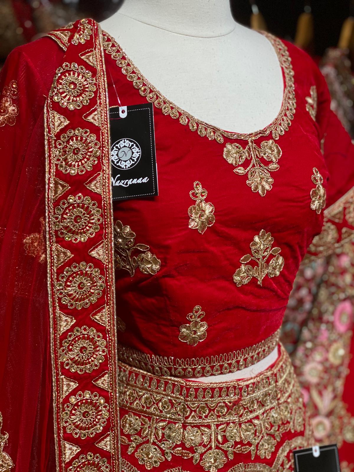 Persian Red Party Wear Lehenga PWL-010