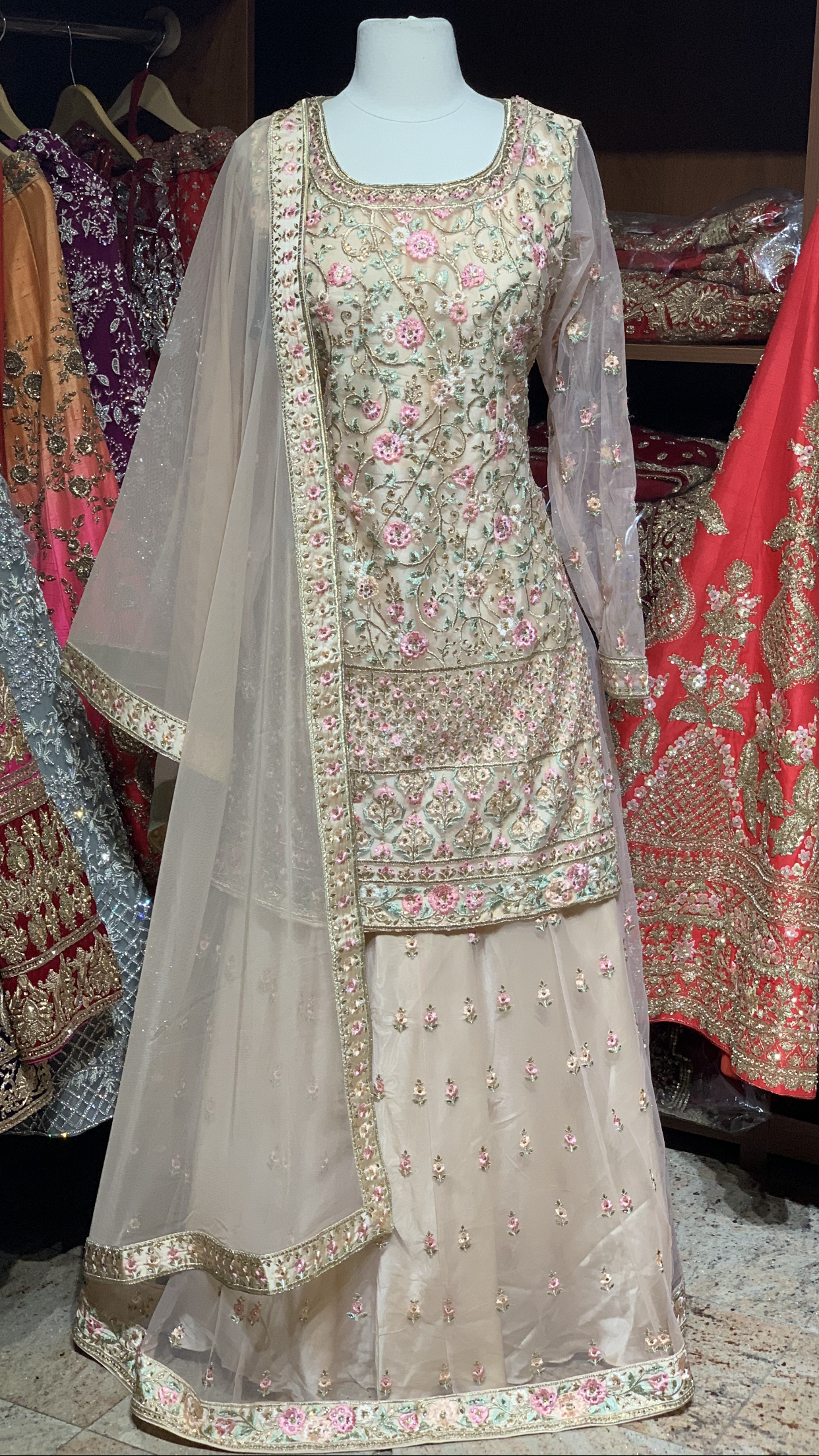 Blush Size 38 Embroidered Lehenga