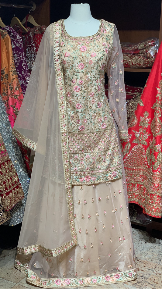 Blush Size 38 Embroidered Lehenga