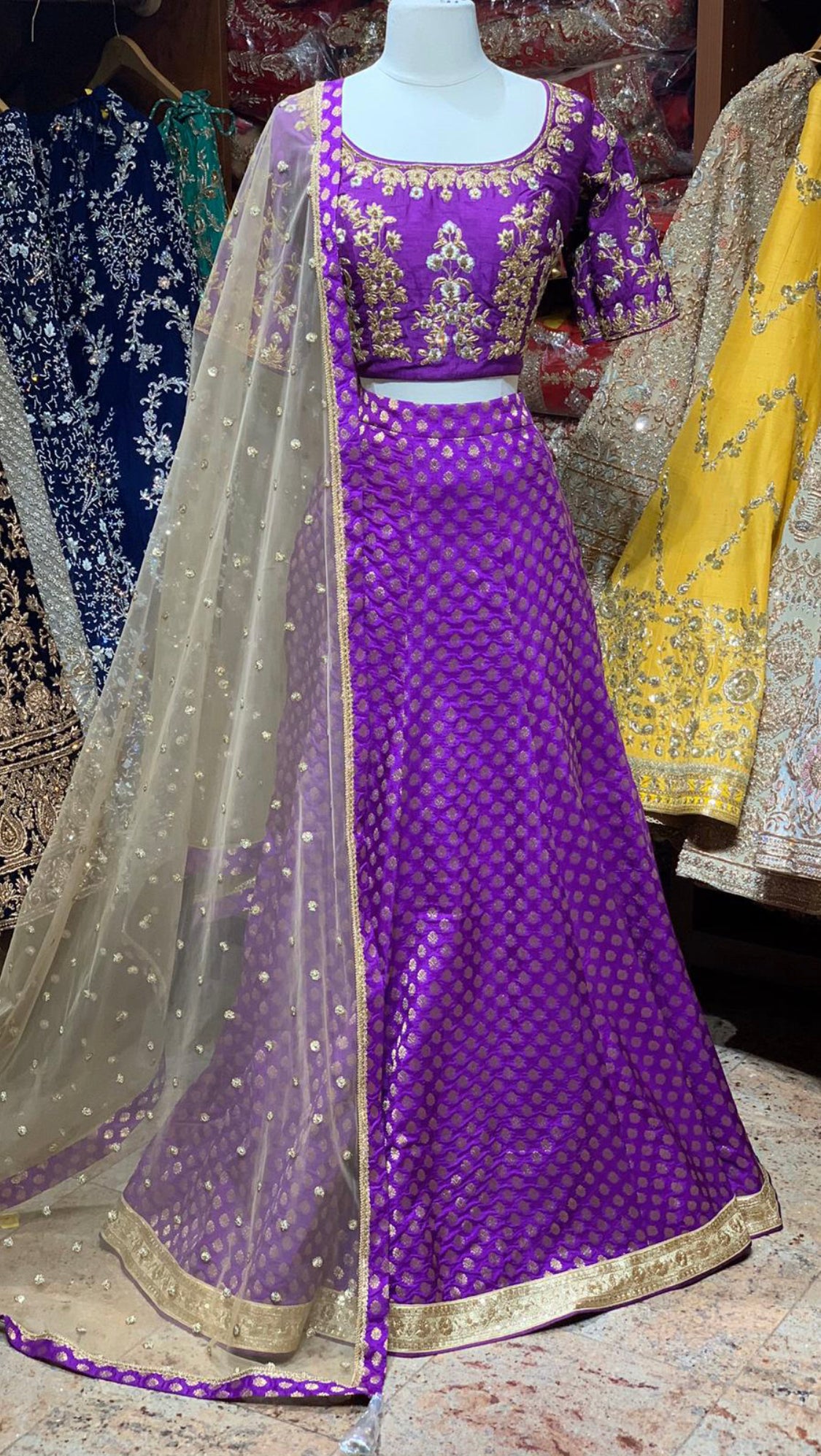 Purple bridesmaid lehenga