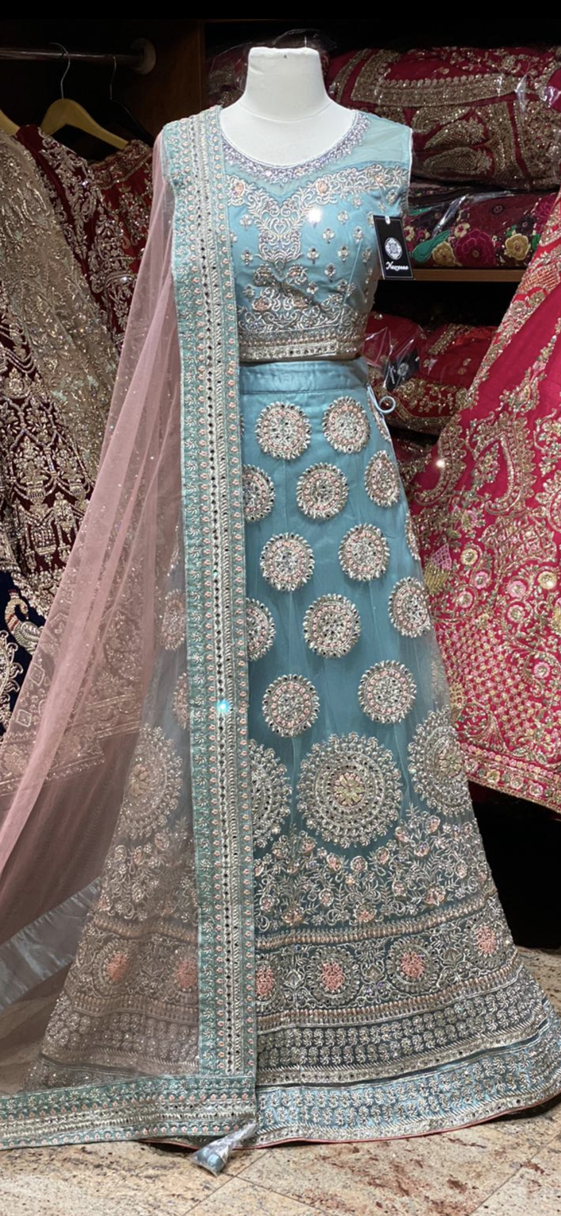 Powder Blue Party Wear Lehenga PWL-102