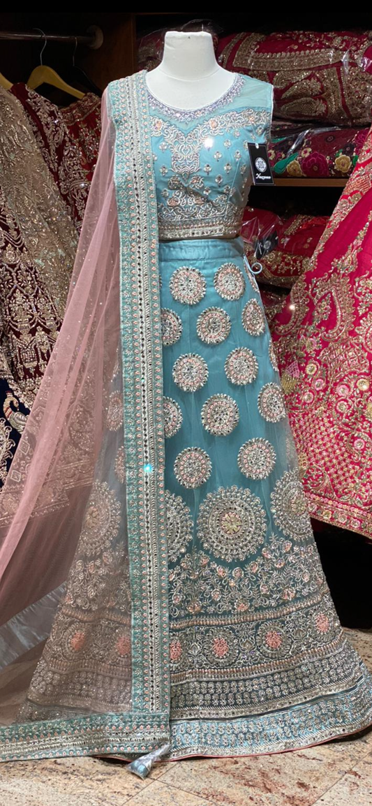 Powder Blue Party Wear Lehenga PWL-102