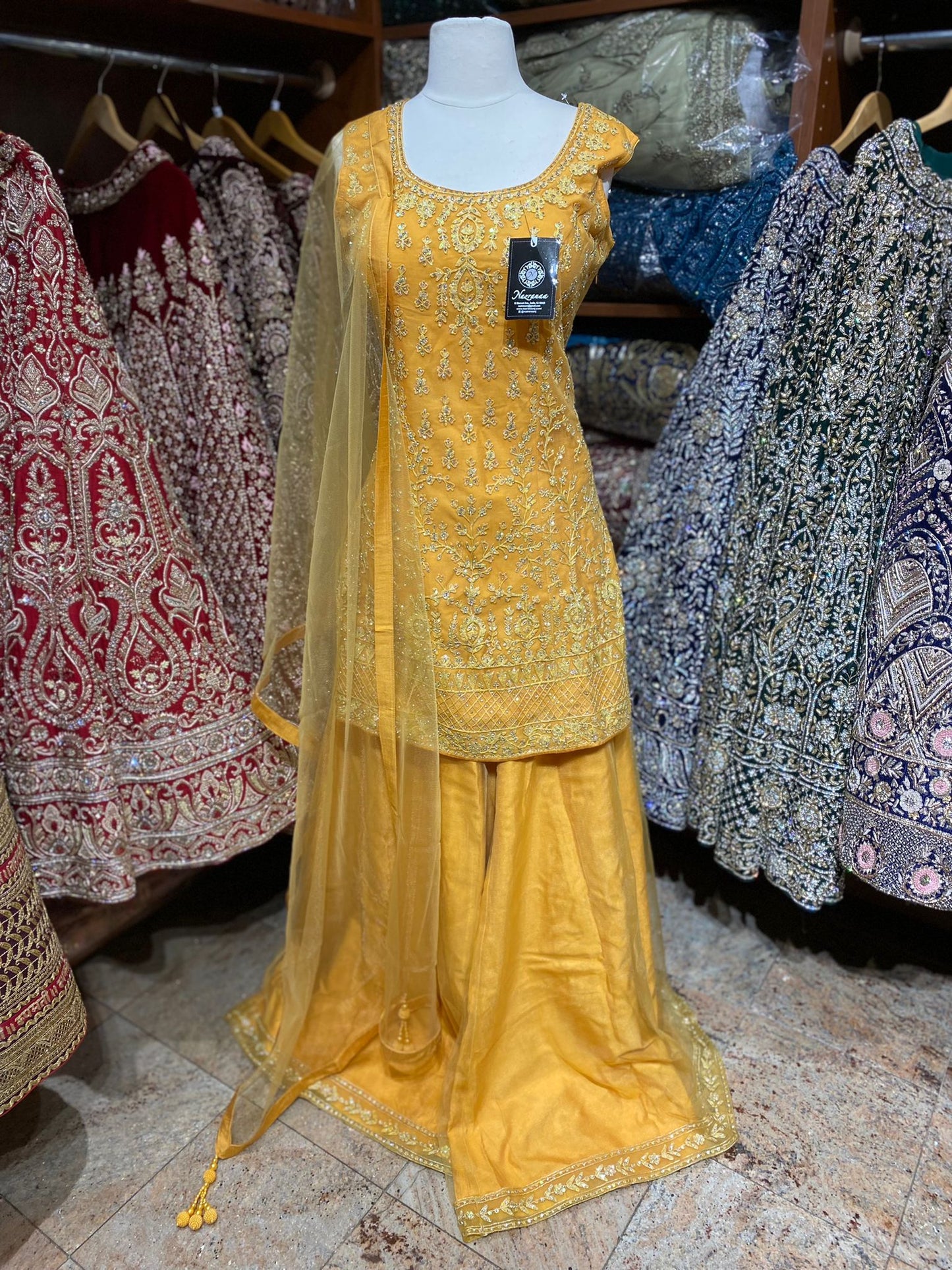 Saffron Yellow Party Wear Suit Collection PWS-158