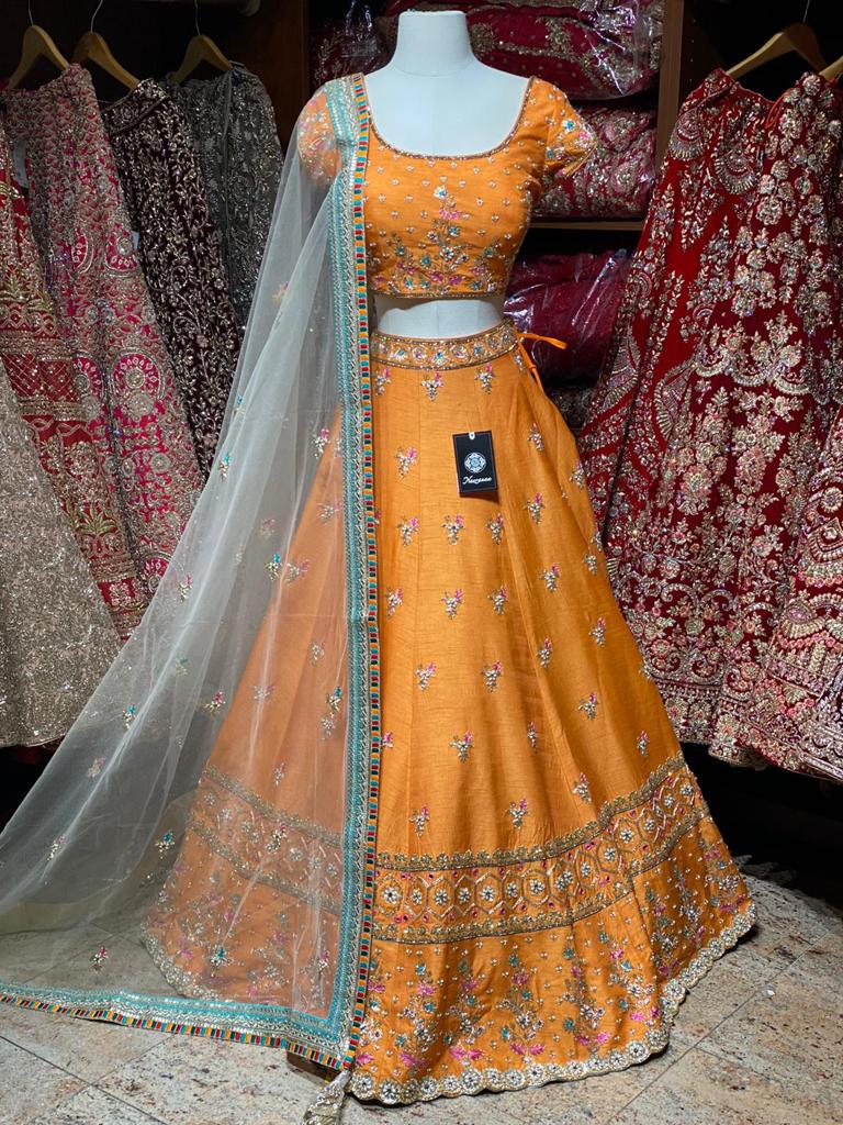 Tangerine Orange Party Wear Lehenga PWL-094