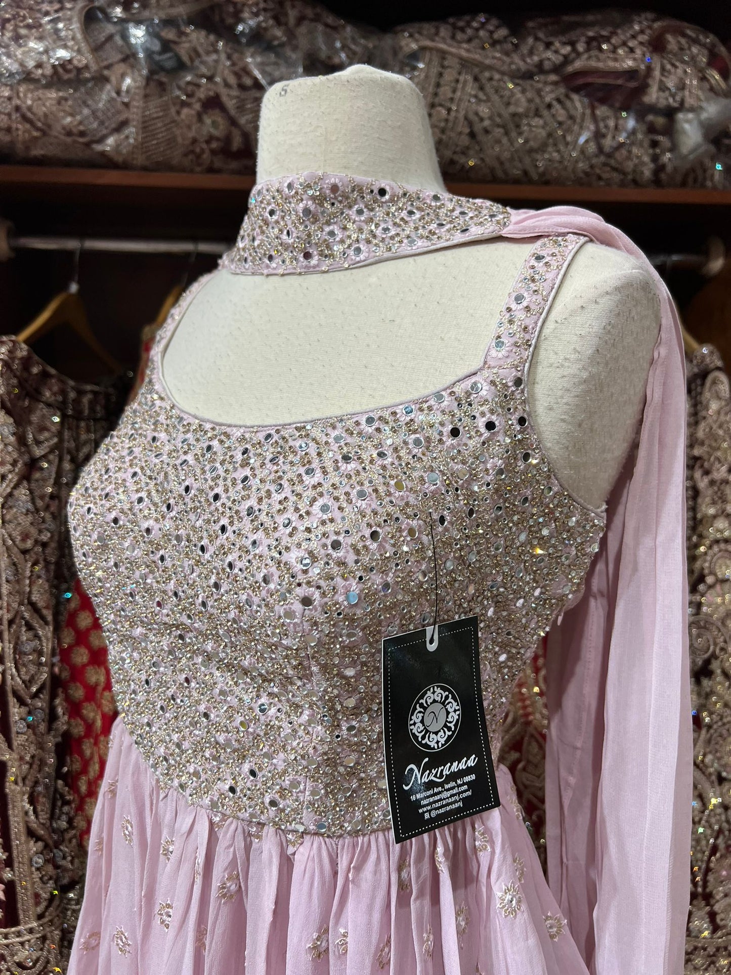 Powder Pink Party Wear Suit Collection PWS-165