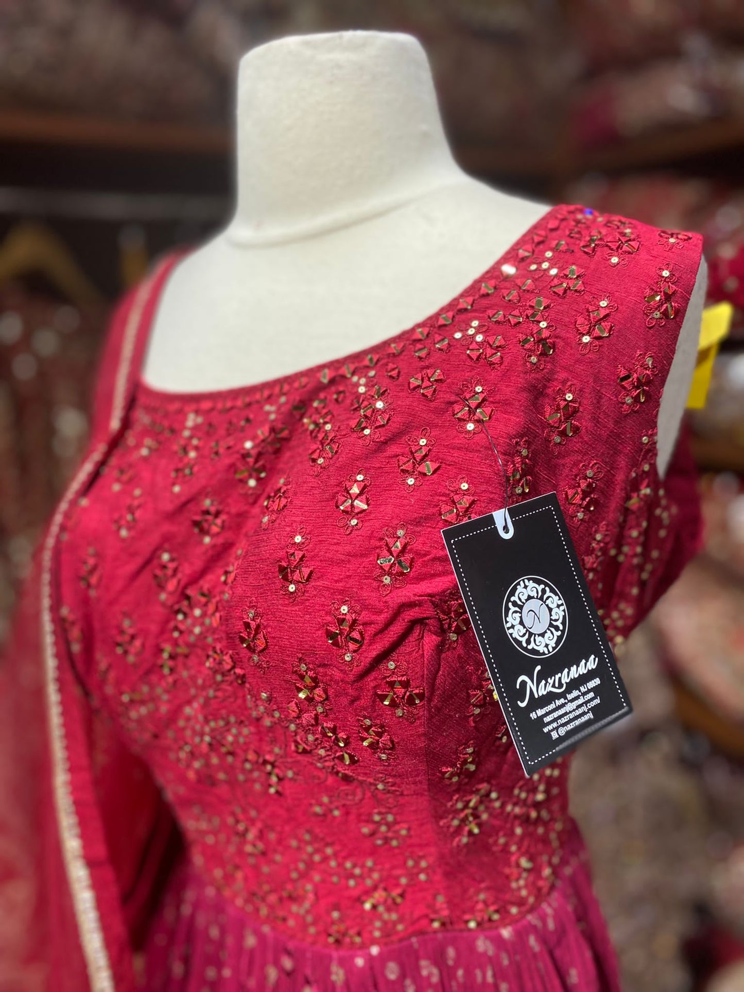 Raspberry Red Anarkali PWA-104