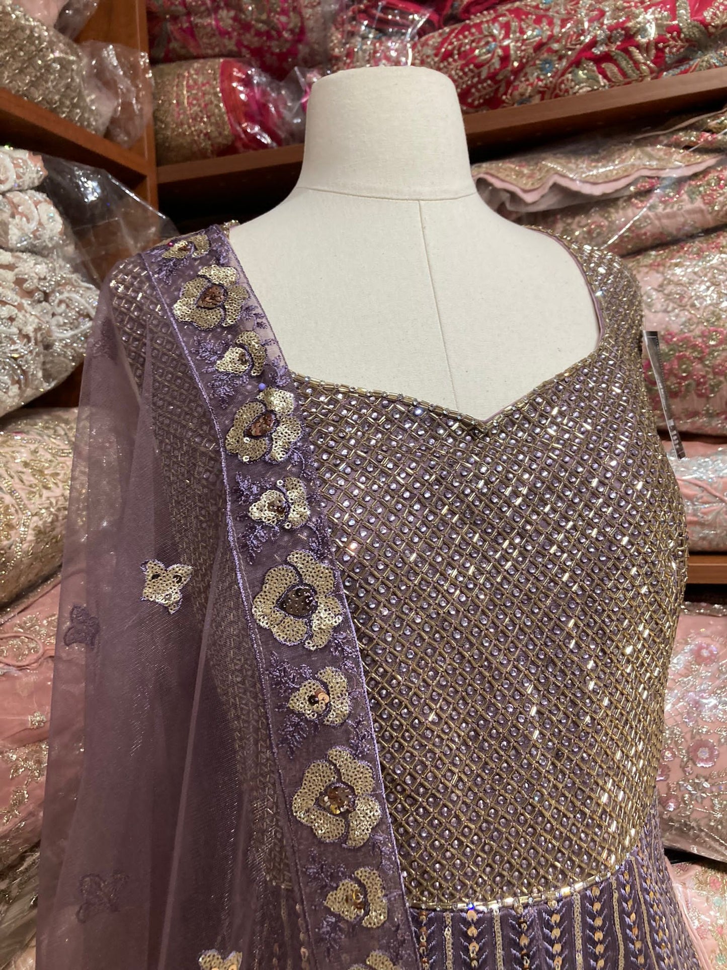 English Violet Purple Anarkali PWA-137