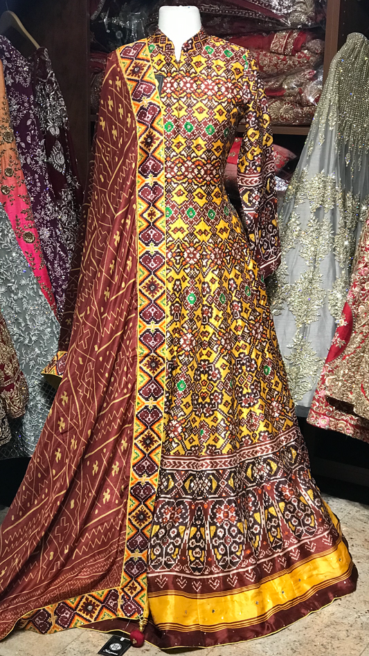 Yellow Size 38 Patola Anarkali