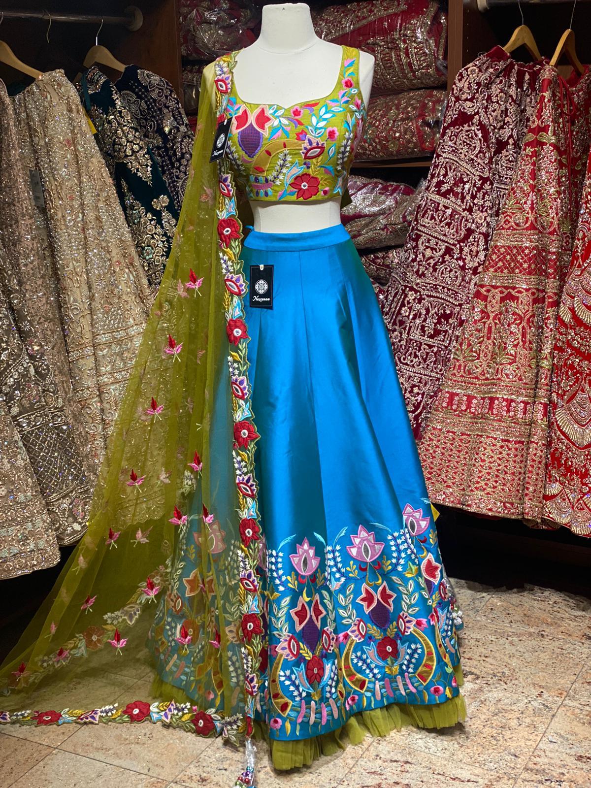 Azure Blue Party Wear Lehenga PWL-065