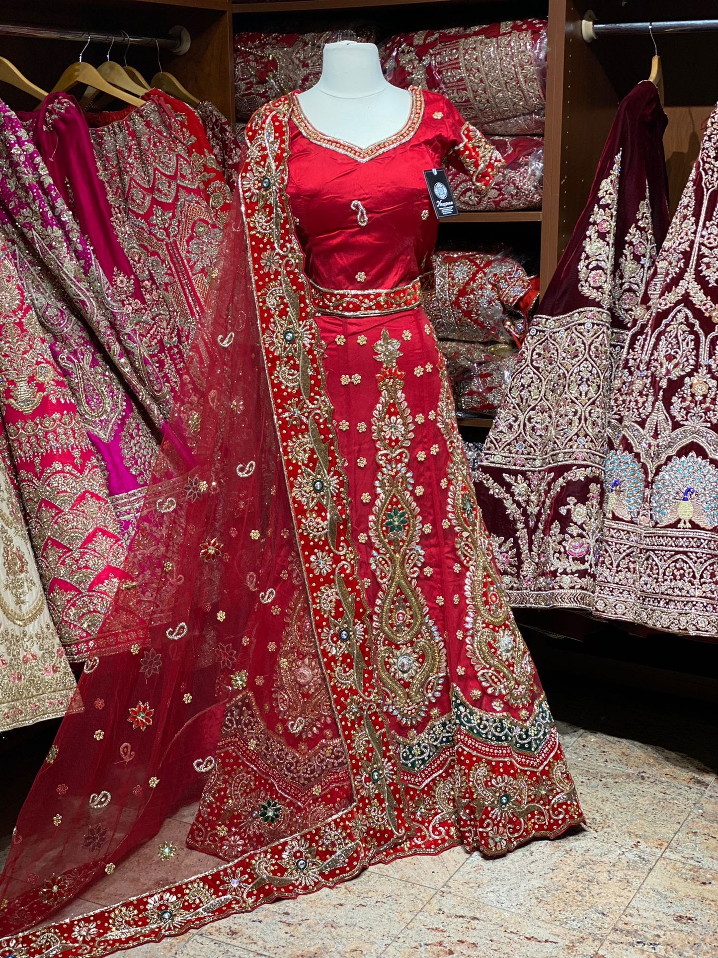 Exclusive Red Collection Luxury Collection Bridal Wear Lehenga BWL- 215